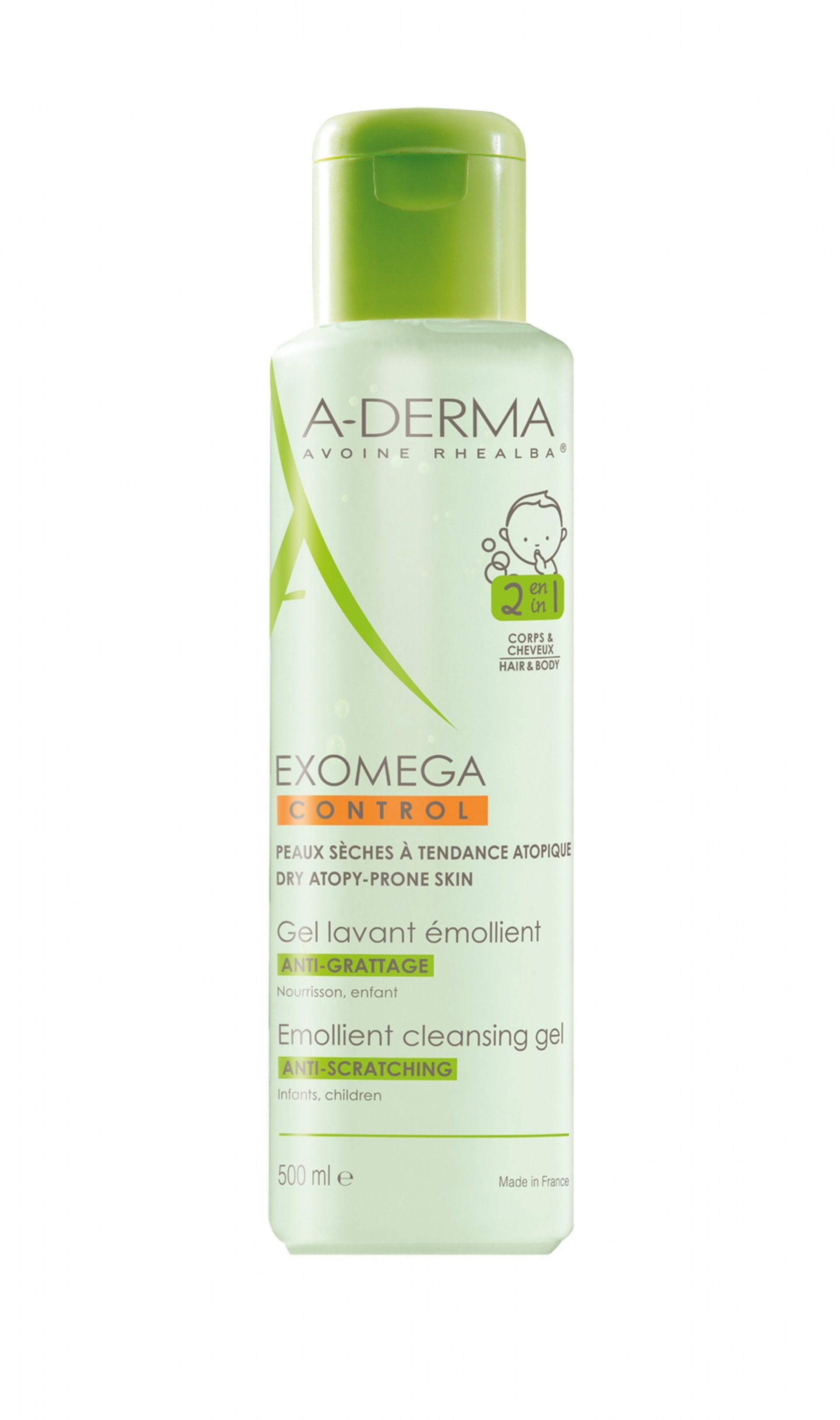 A-Derma Exomega Control Gel Corpo/Cabelo 500ml