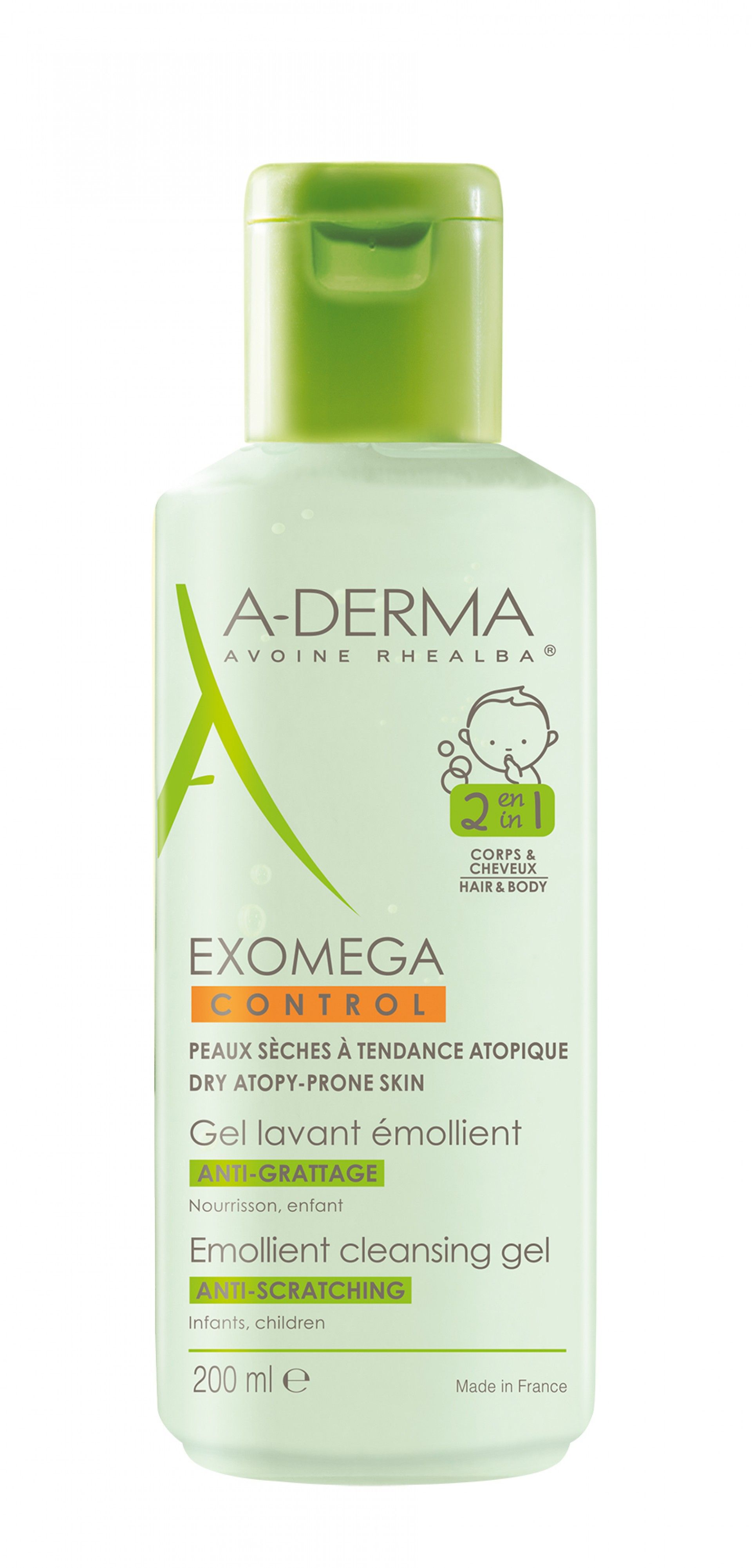 A-Derma Exomega Control Gel Corpo/Cabelo 200ml