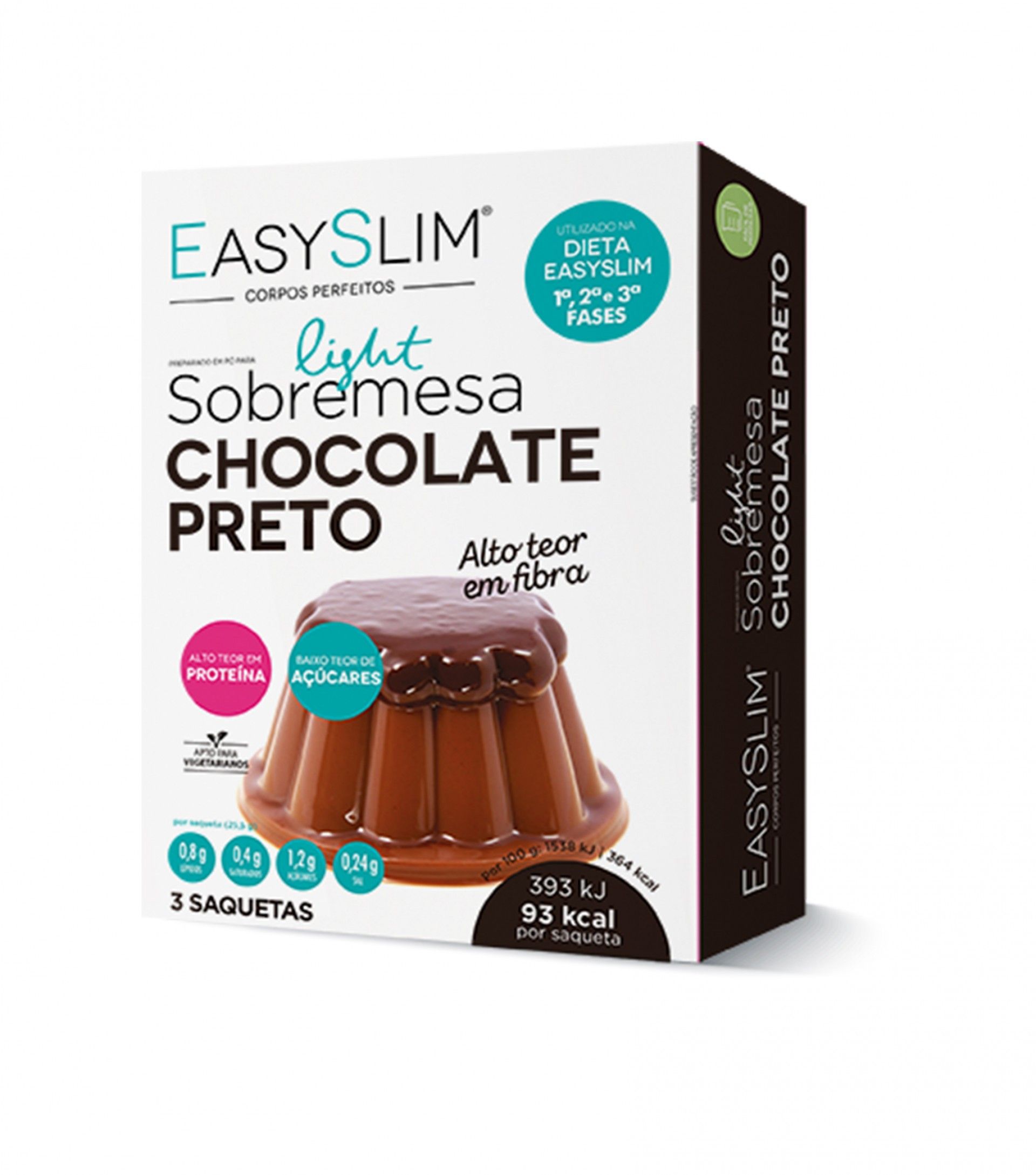EasySlim Sobremesa Chocolate Preto 3x25.5g