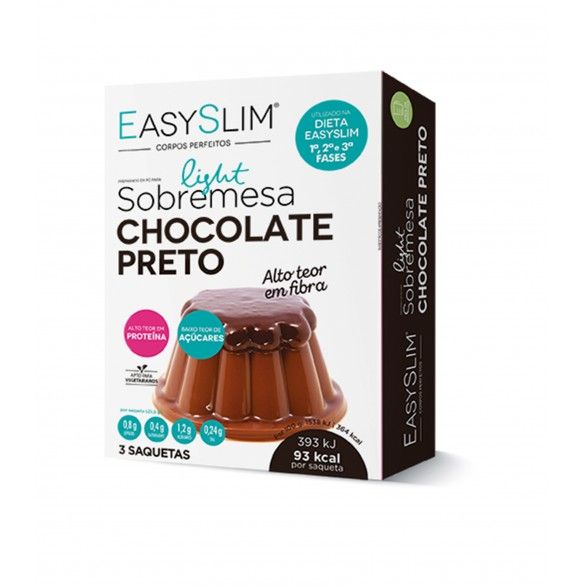EasySlim Sobremesa Chocolate Preto 3x25.5g