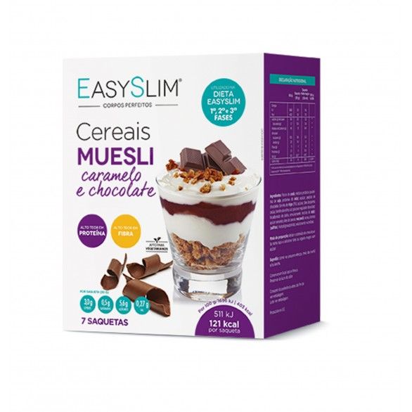 EasySlim Muesli Cereais Caramelo e Chocolate 7x 30g