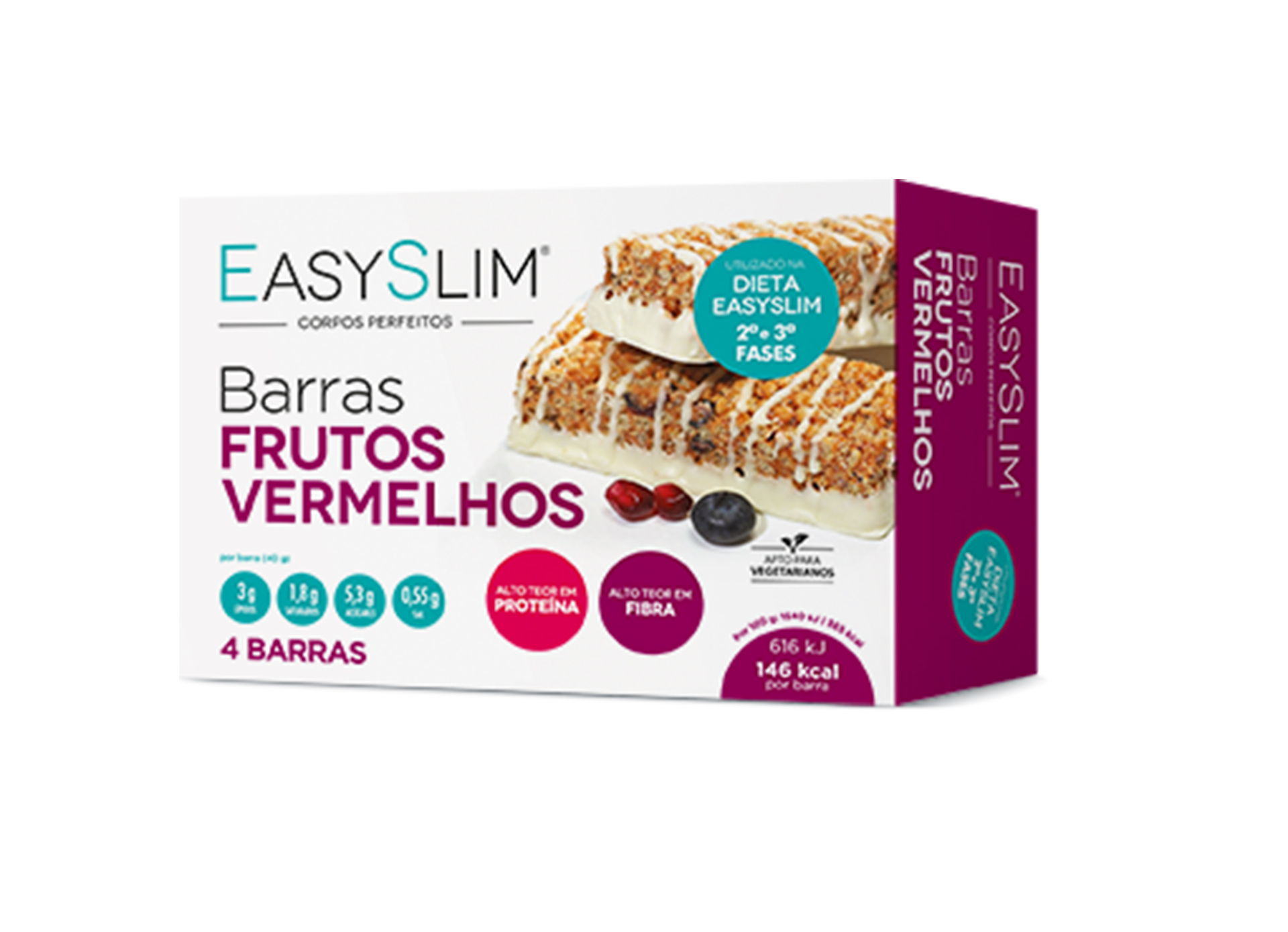 Easyslim Barras Frutos Vermelhos 40 gx 4