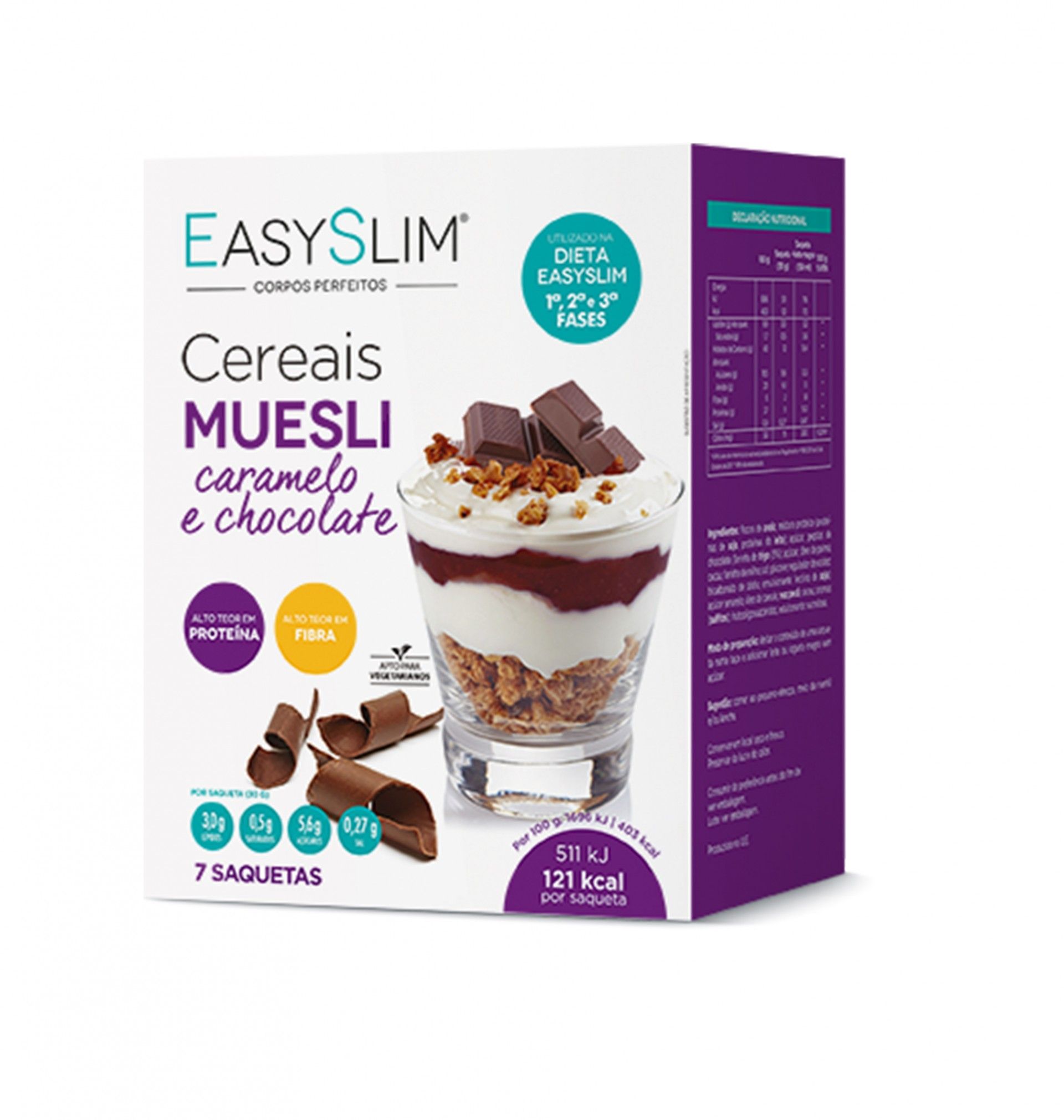 EasySlim Muesli Cereais Caramelo e Chocolate 7x 30g