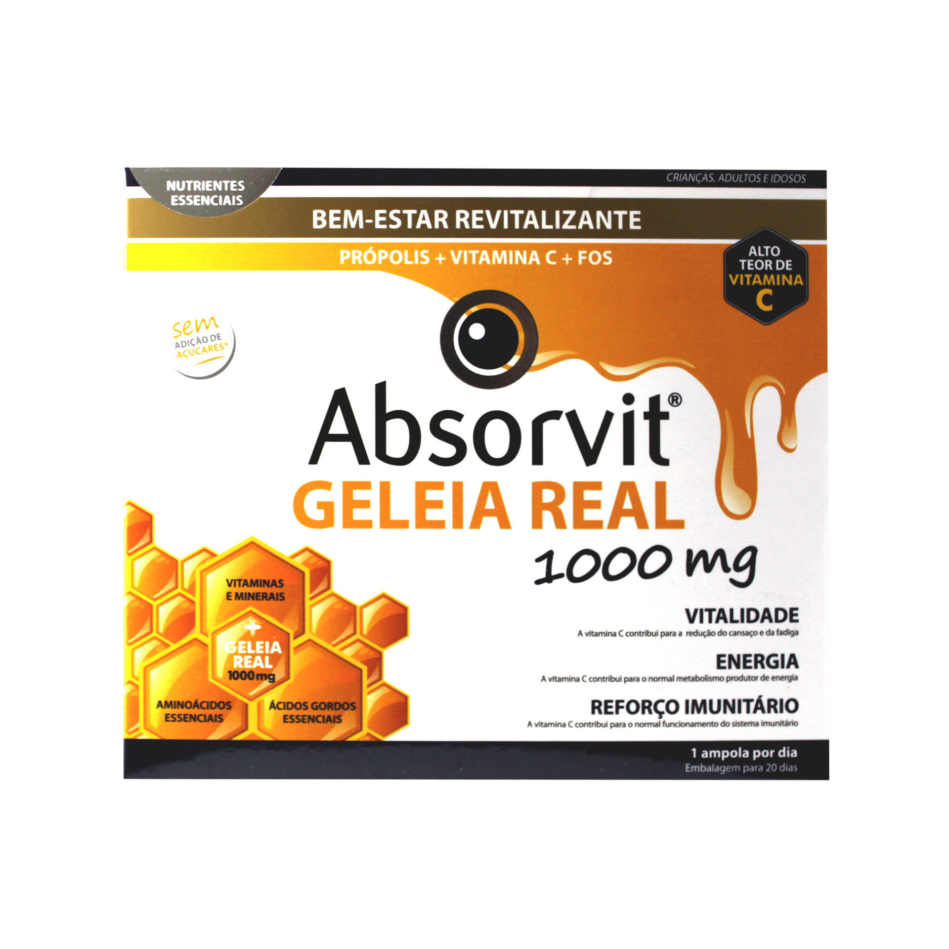 Absorvit Geleia Real 1000mg 20 Ampolas