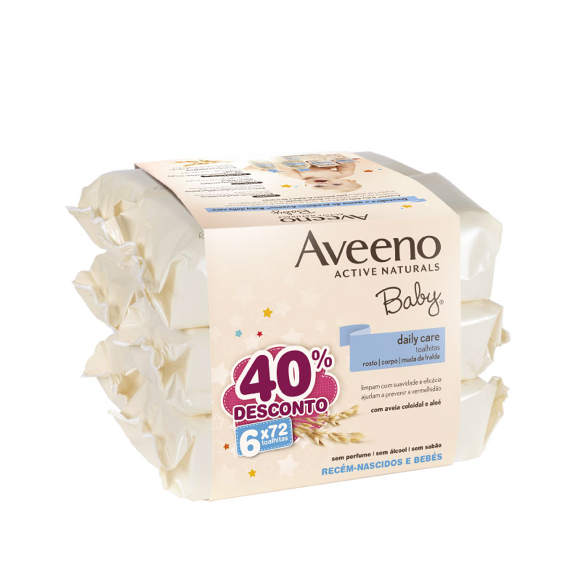 Aveeno Baby Toalhitas Limpeza 6x72 Unidades