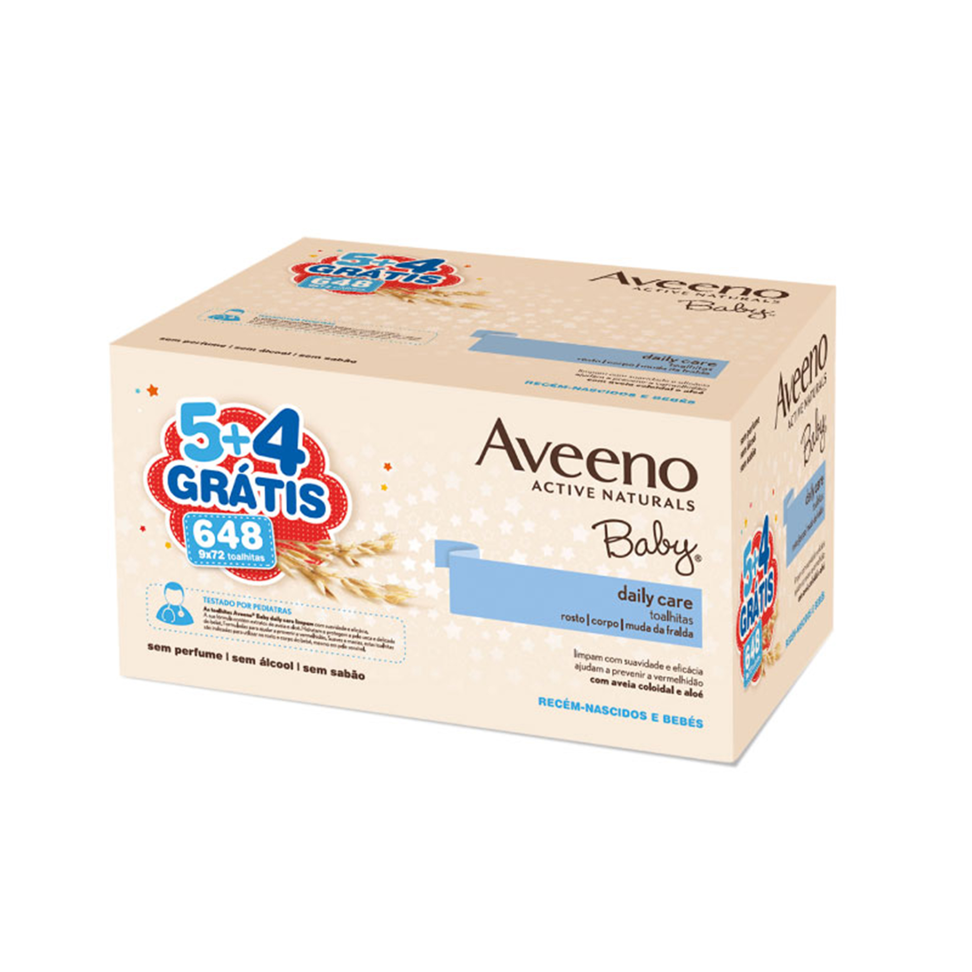 Aveeno Toalhitas Baby Limpeza 9x72 Unidades