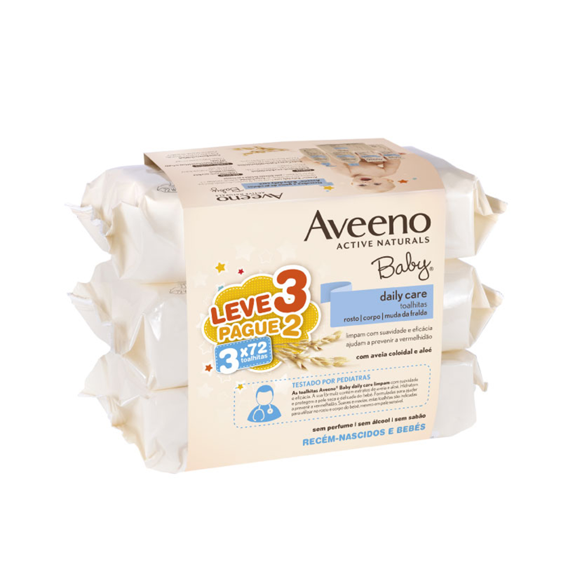 Aveeno Baby Toalhitas de Limpeza 3x72 Unidades