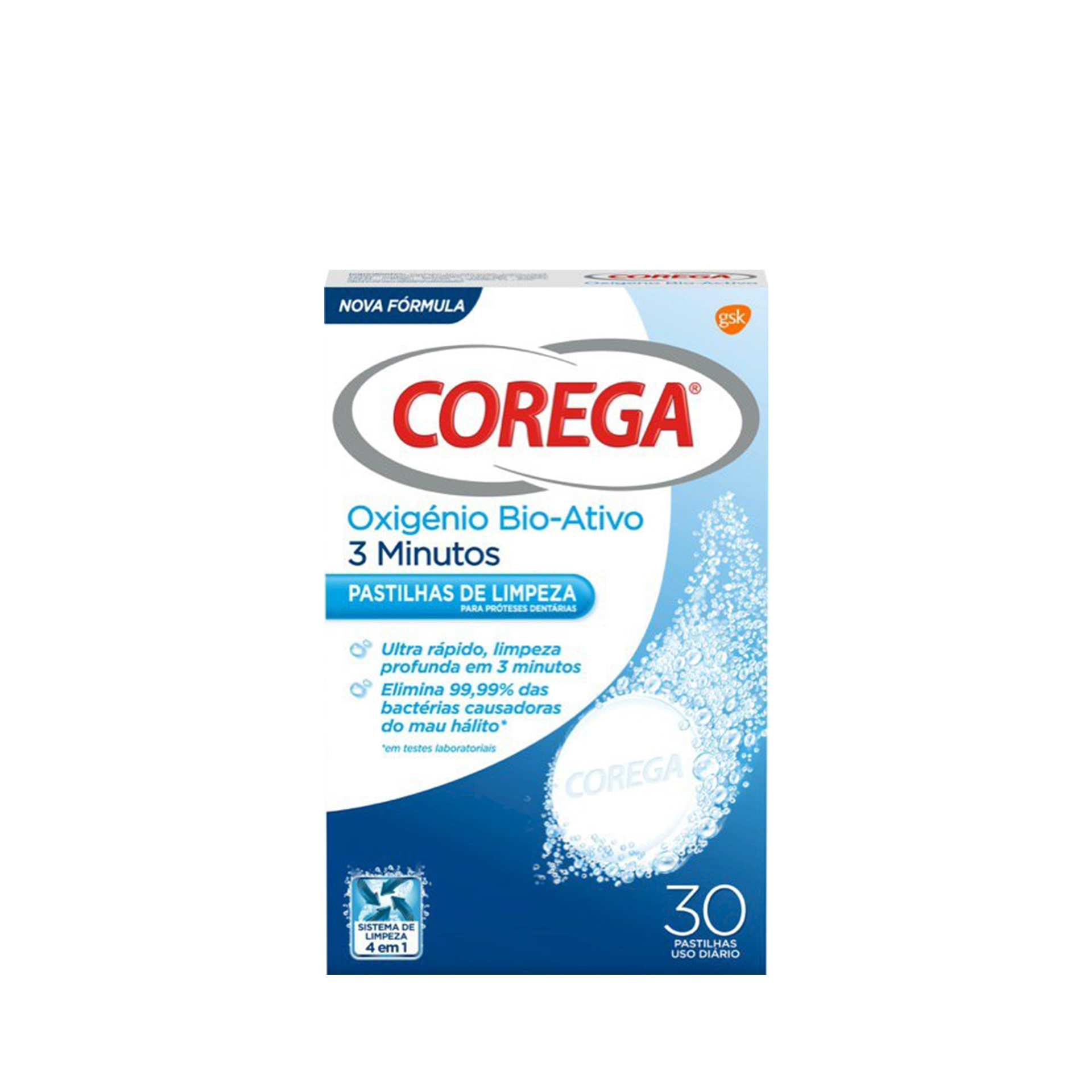 Corega Oxígeno Bio Activo Prótesis 30 comprimidos