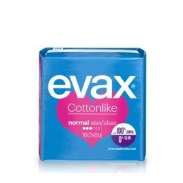 Evax Cottonlike Normal com abas 16 unidades
