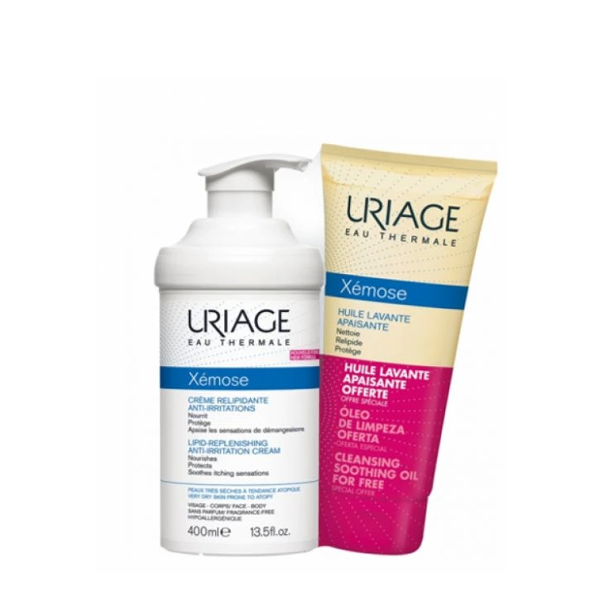 Uriage Xémose Creme Emoliente 400ml + Óleo Lavante 200ml