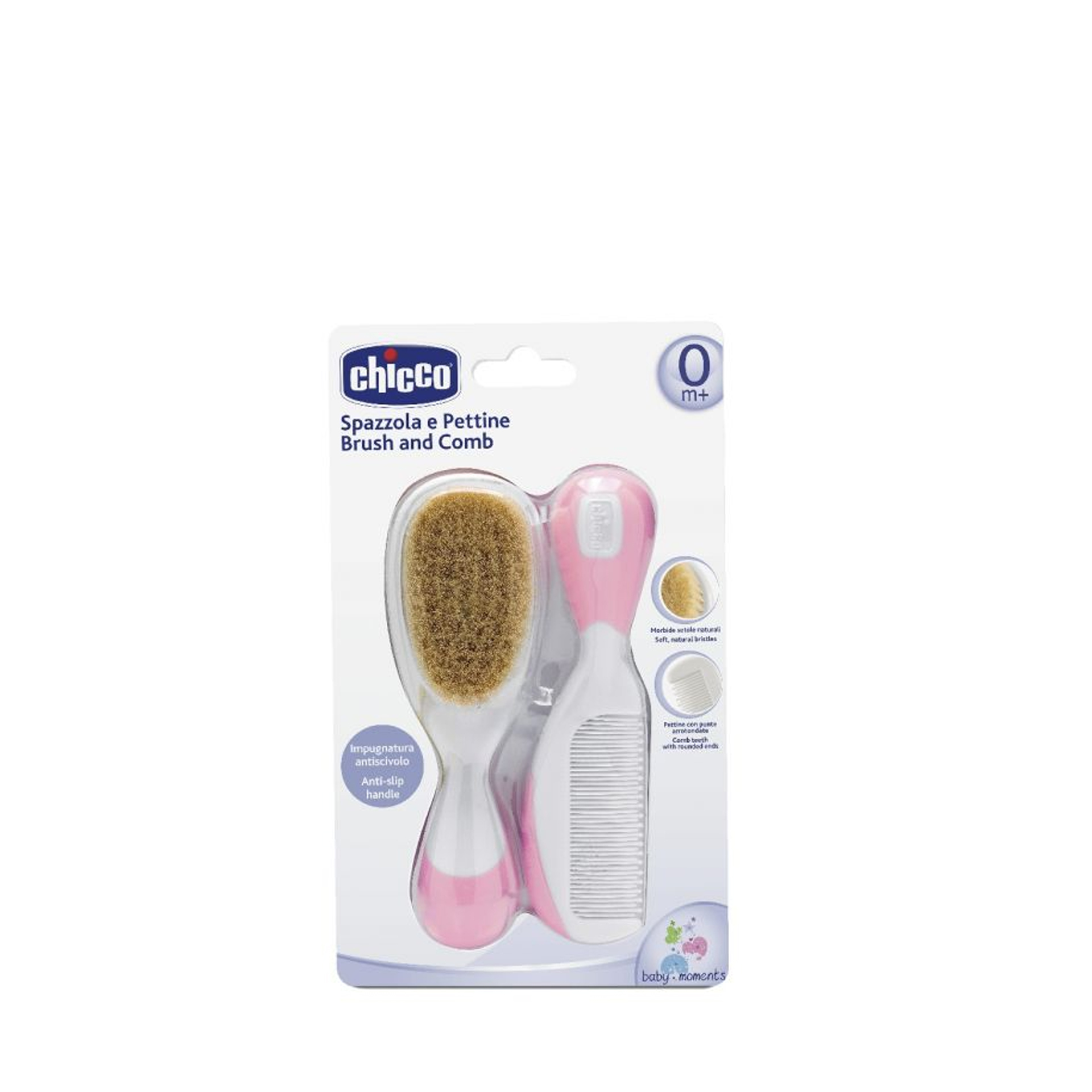 Chicco Kit Escova e Pente Cerda Rosa