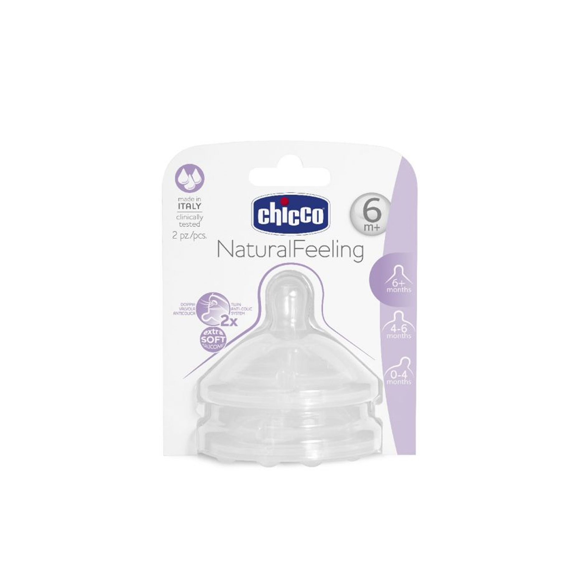 Chicco Tetina Silicone NaturalFeeling 6m+ x2