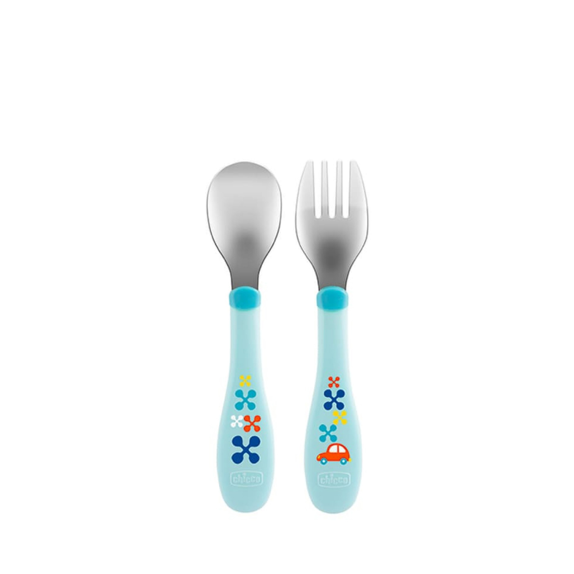 Chicco Conjunto Talheres Aço Inoxidável Azul 18m+