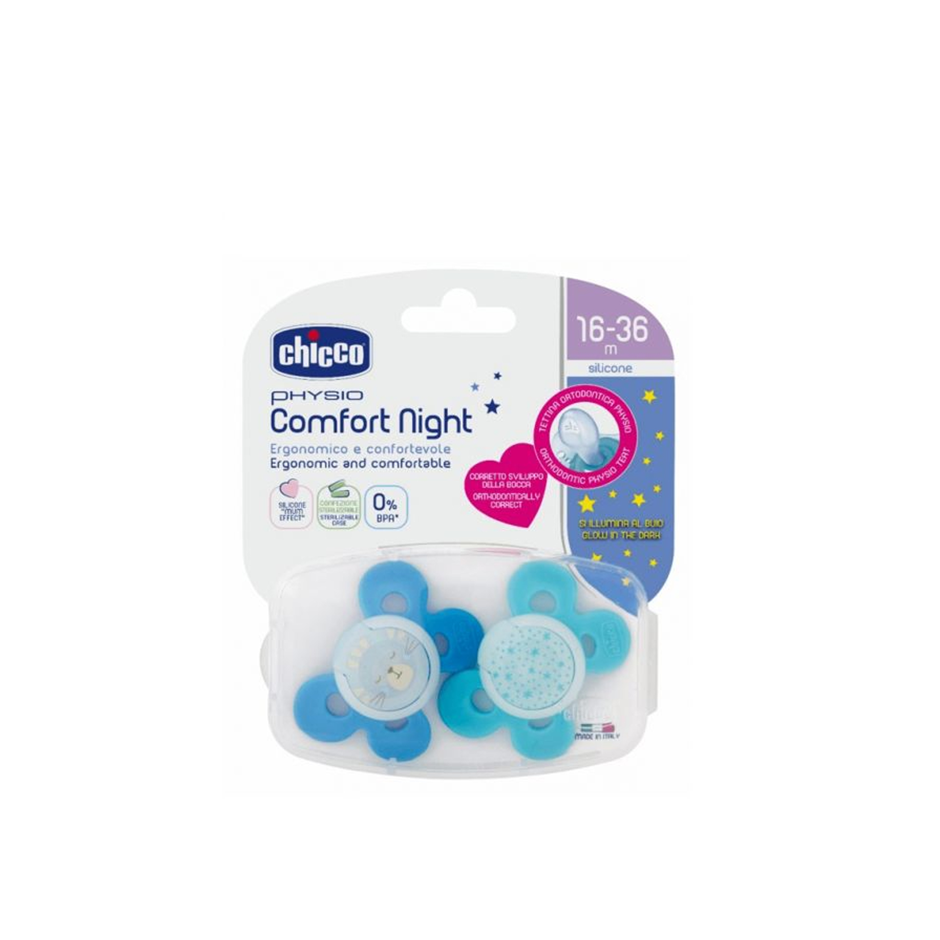 Chicco Chupeta Silicone Physio Comfort Boy 16-36m 2x