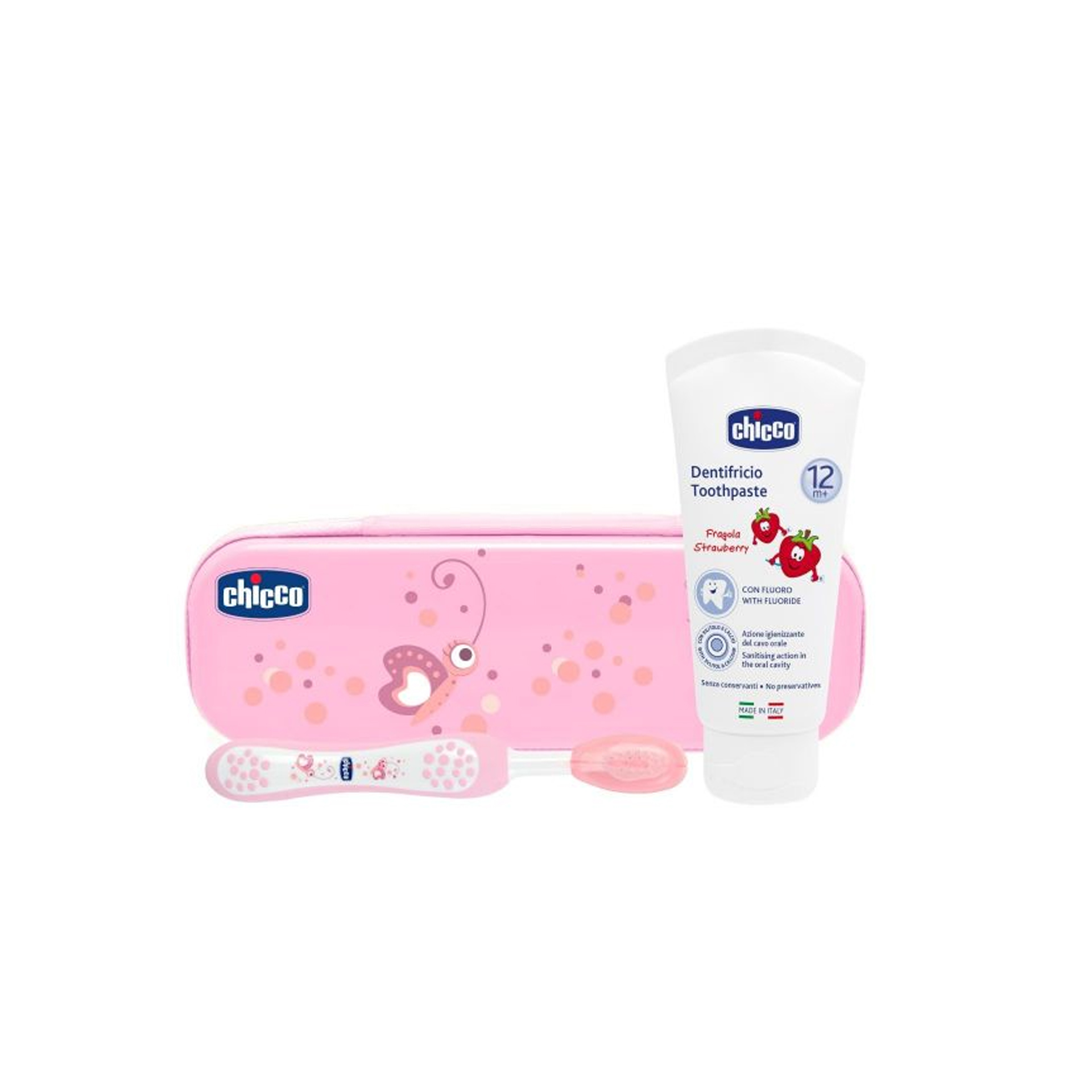 Chicco Estojo Higiene Oral Rosa 12m+