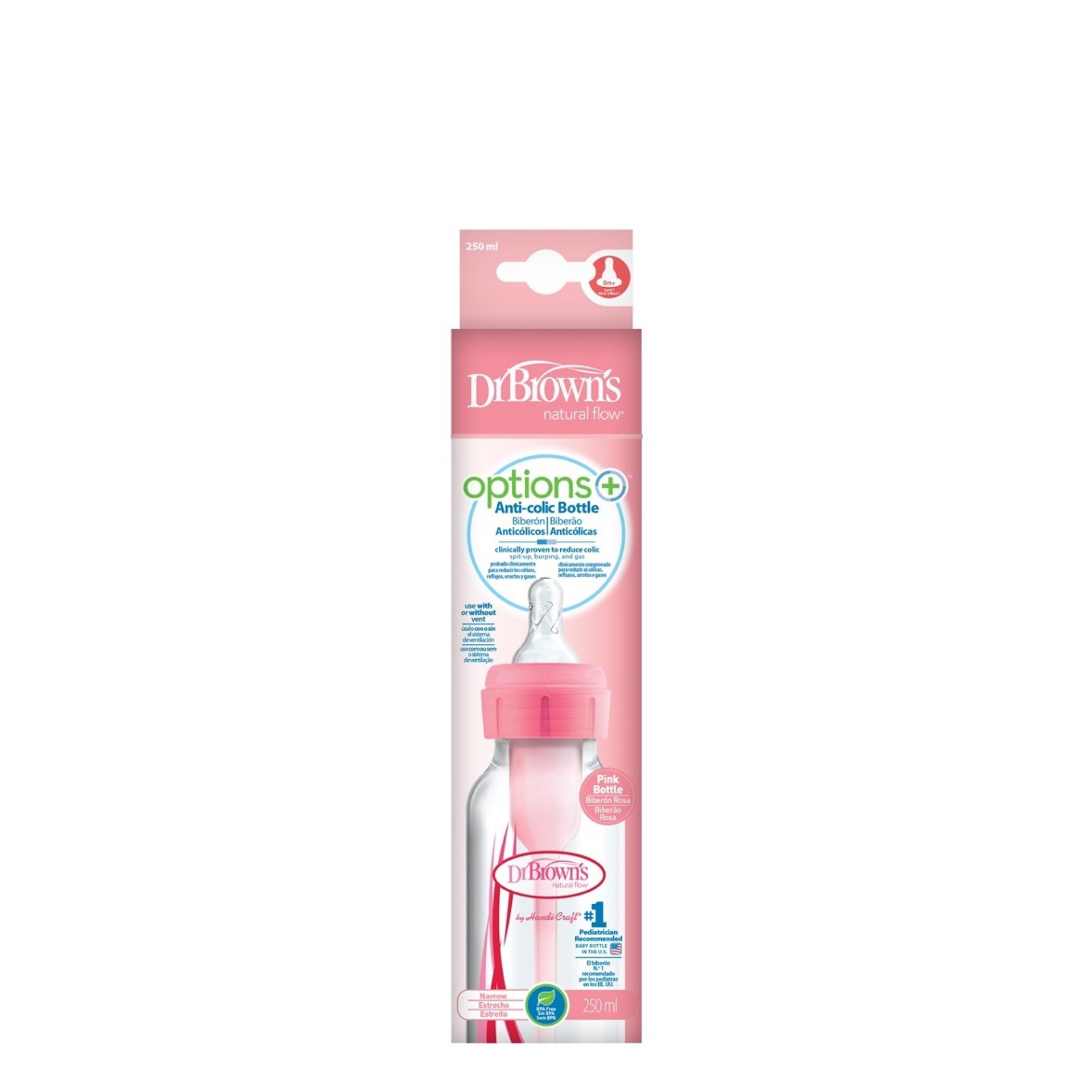Dr Browns Options Biberão Rosa 250ml
