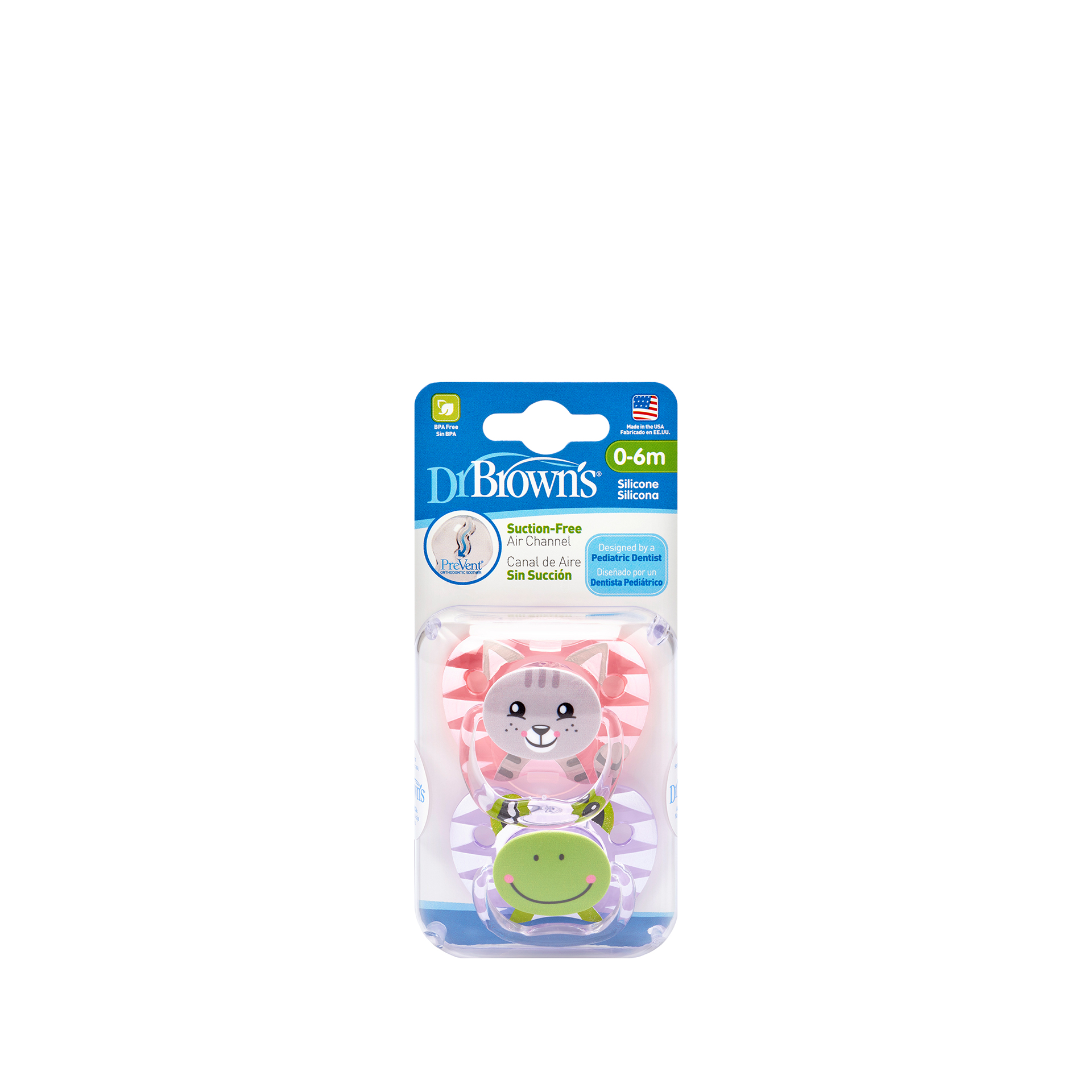Dr Browns Chupeta Silicone Prevent Animais Girl 0m+