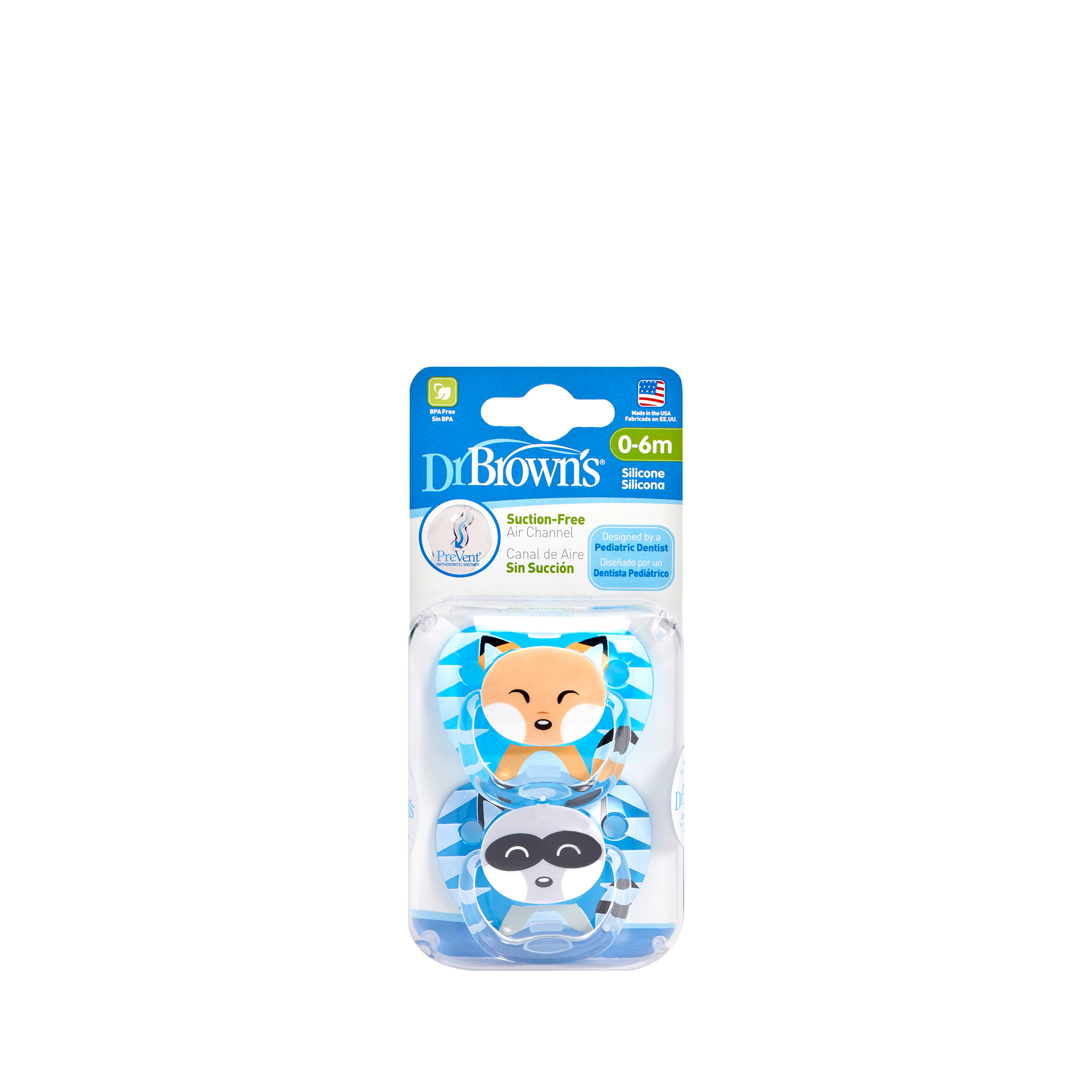 Dr Browns Chupeta Prevent Animal Azul 0-6m