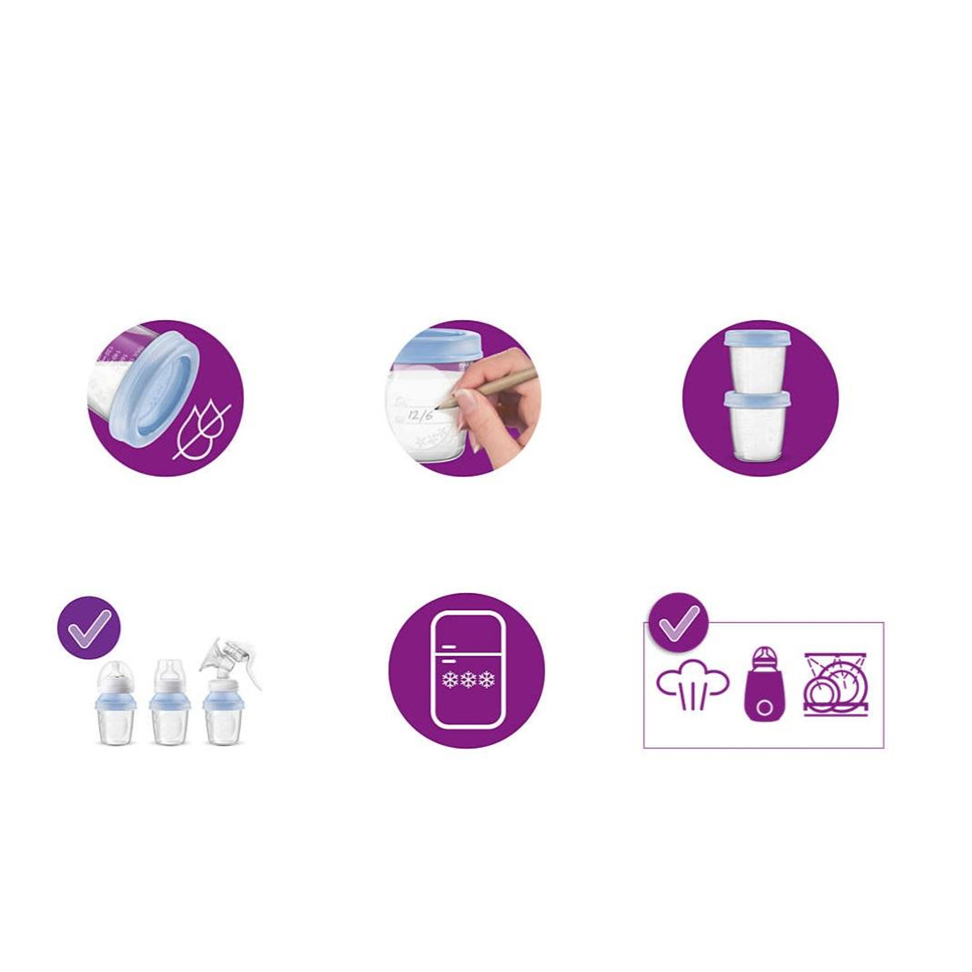 Philips Avent Copos e Tampas 180ml x5