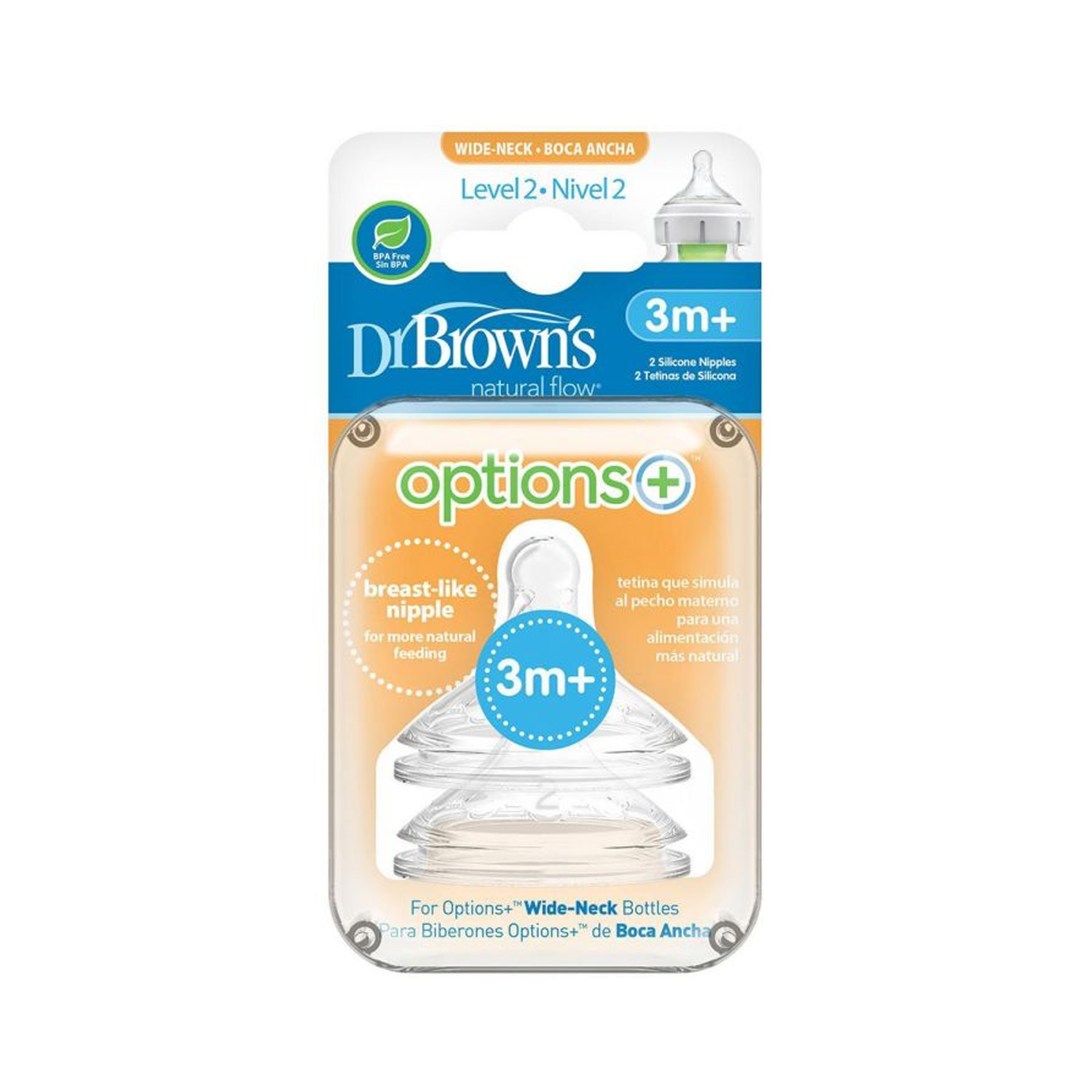 Dr Browns Tetina Grande Nivel 2 x2 - Nuevo