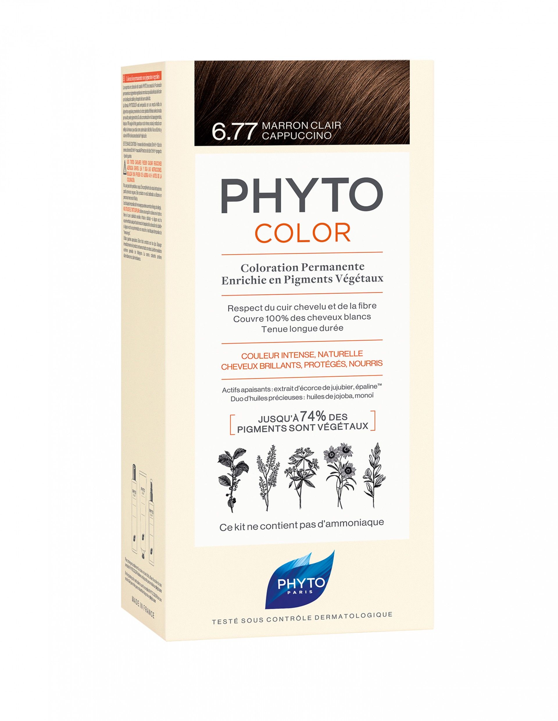 Phyto Phytocolor Coloração Permanente Tom 6.77 Marrom Claro Cappuccino