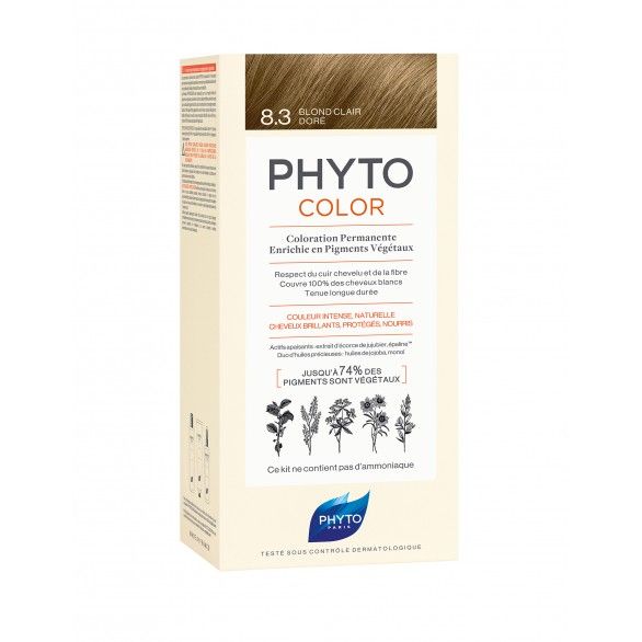 Phyto Phytocolor Colorao Permanente Tom 8.3 Louro Claro Dourado