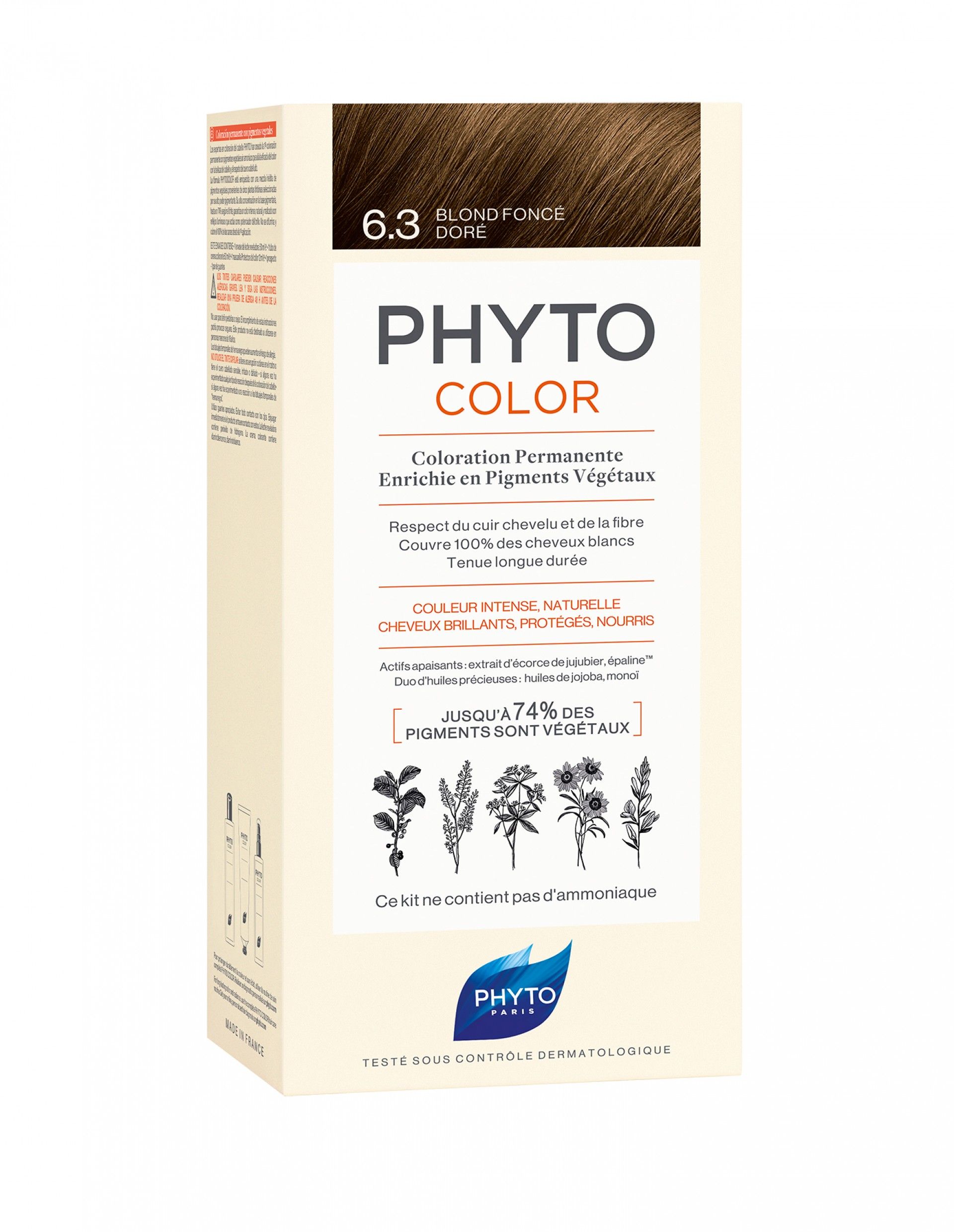 Phyto Phytocolor Coloração Permanente Tom 6.3 Louro Escuro Dourado