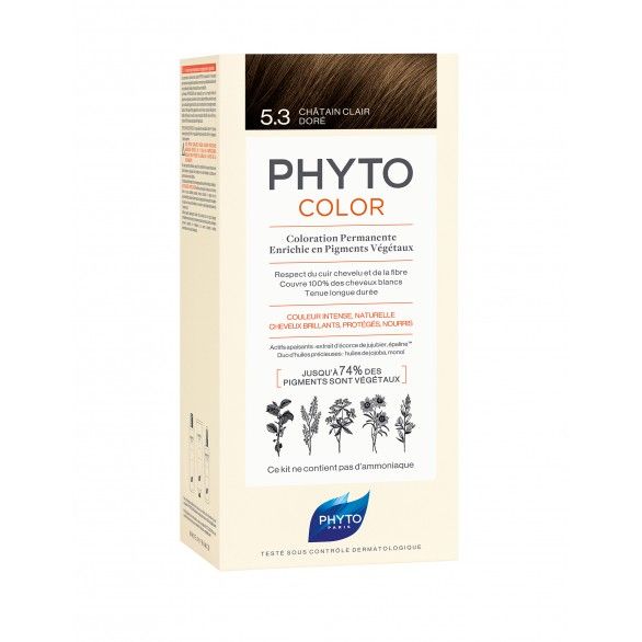 Phyto Phytocolor Colorao Permanente Tom 5.3 Castanho Claro Dourado