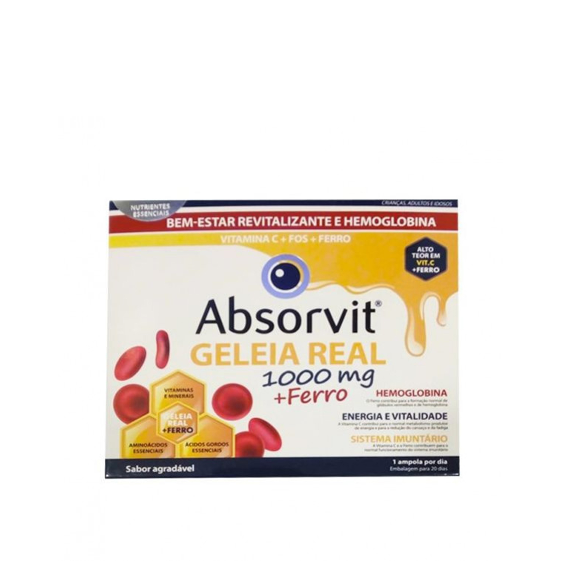 Absorvit Geleia Real + Ferro 20 Ampolas