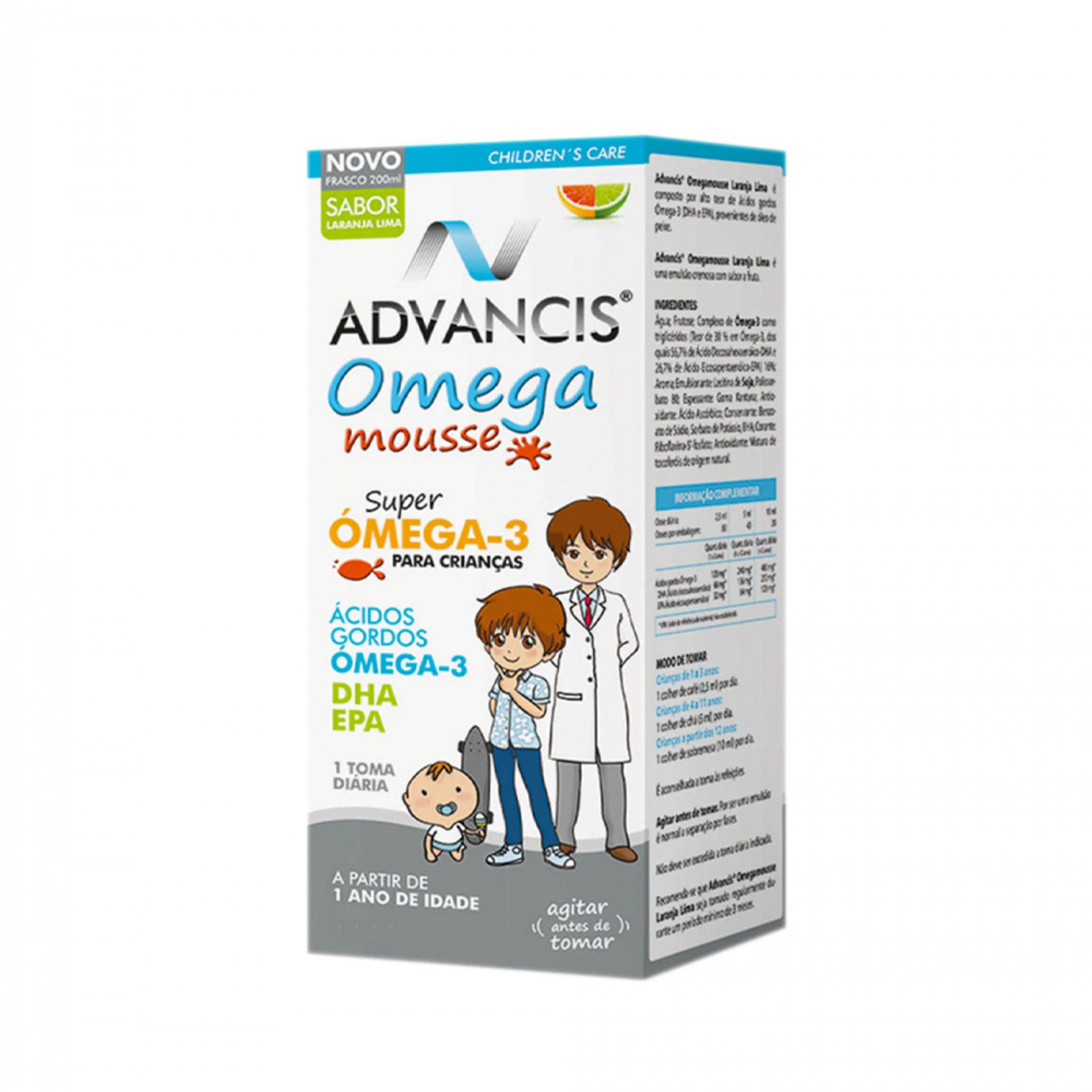 Advancis Omega Mousse Laranja-Lima 200ml