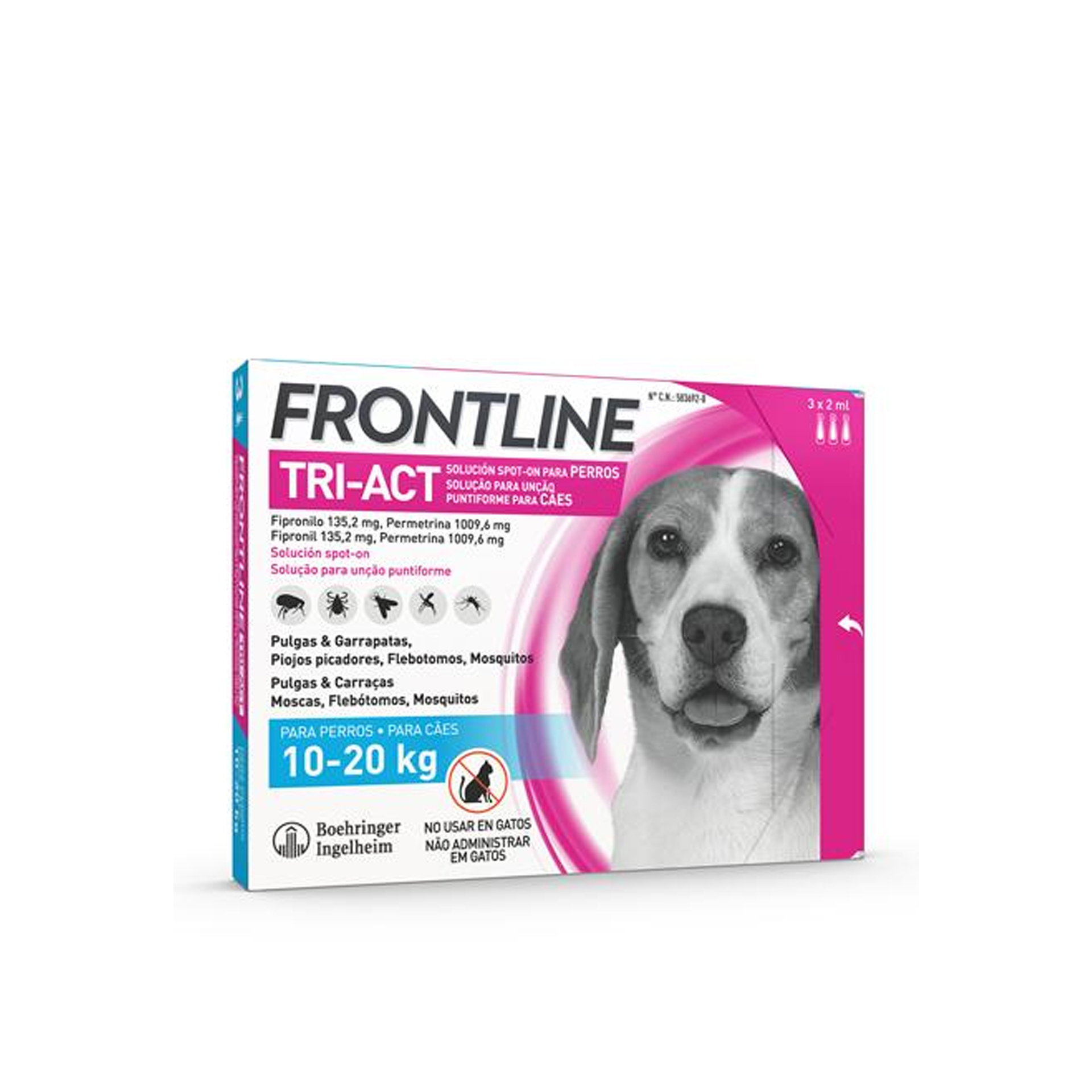 Frontline Tri-Act Cão 10-20Kg 3 Pipetas