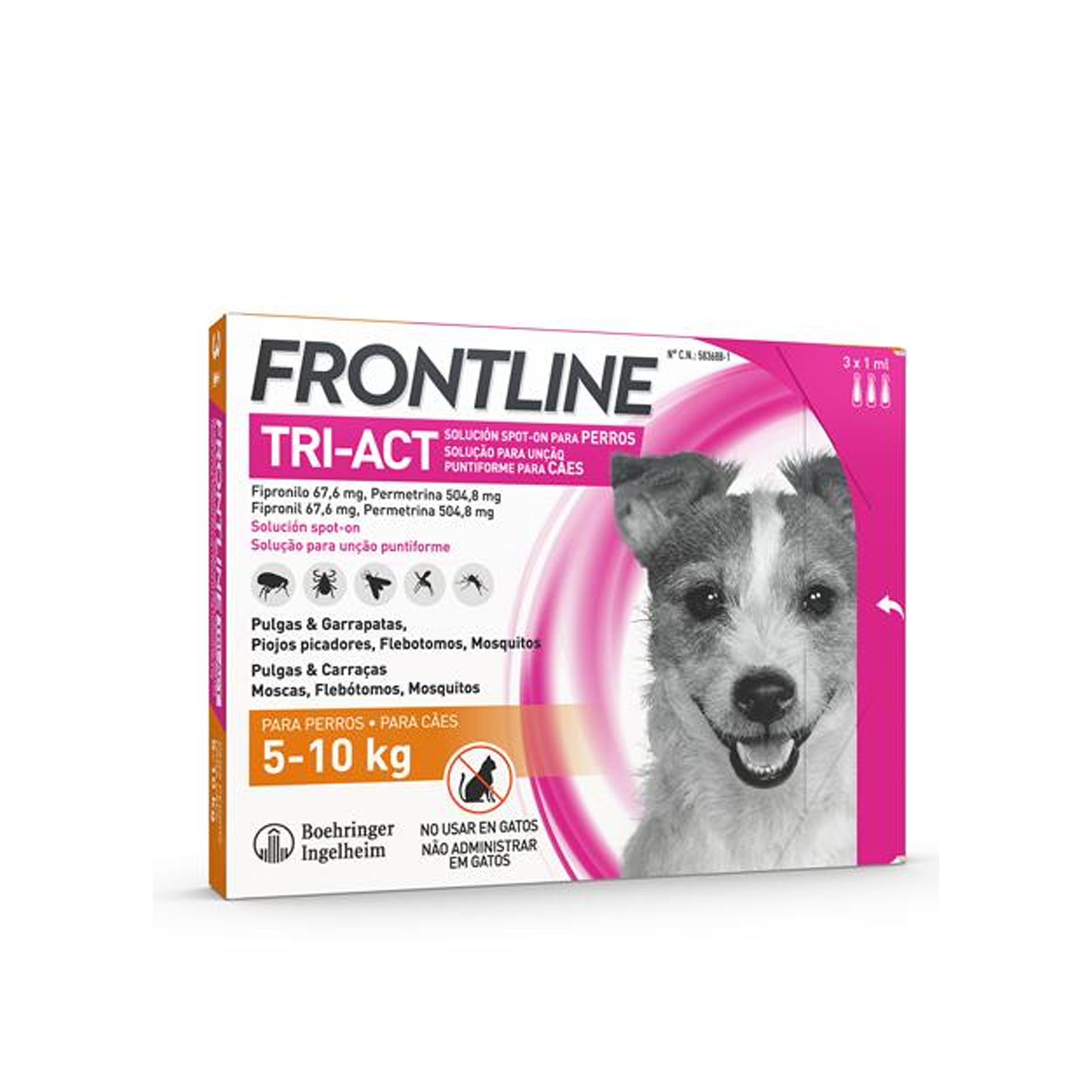 Frontline Tri-Act Cão 5-10Kg 3 Pipetas