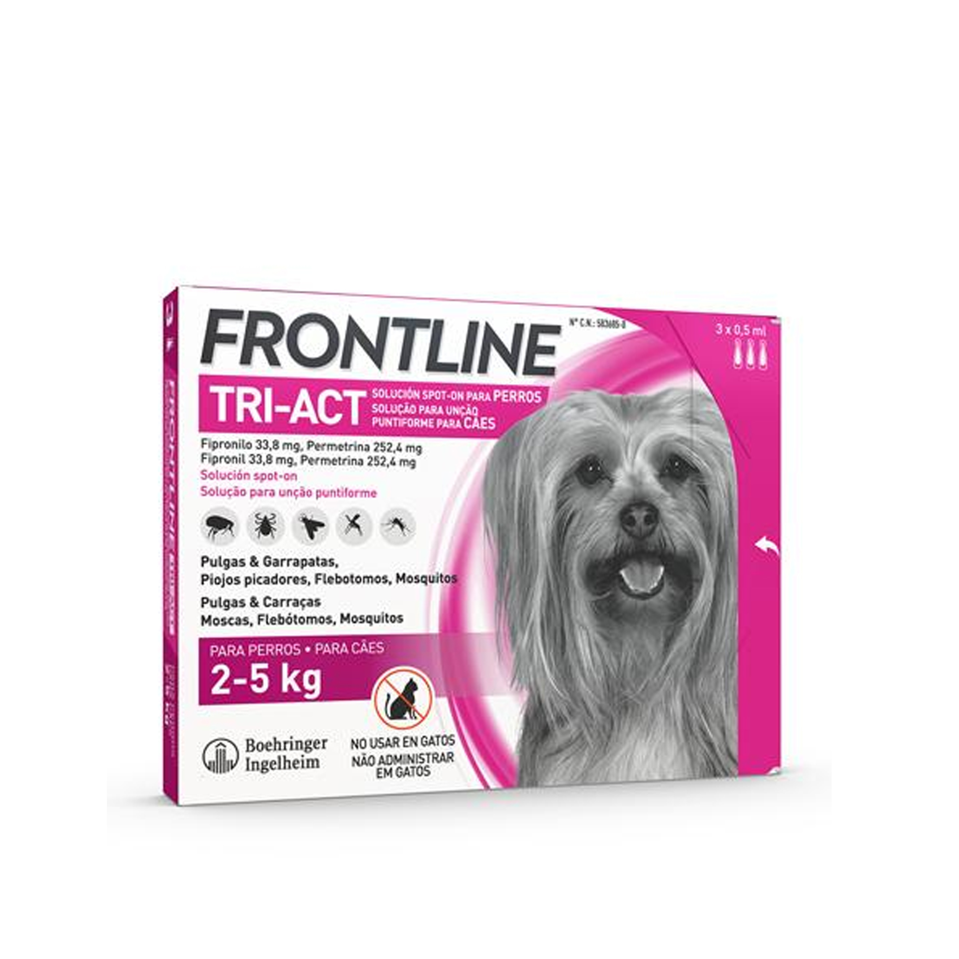 Frontline Tri-Act Cão 2-5Kg 3 Pipetas
