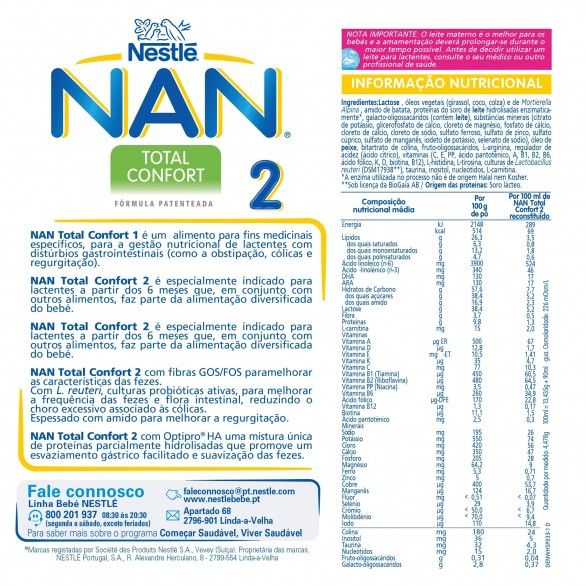 NAN Confort 2 Leite +6M 800g