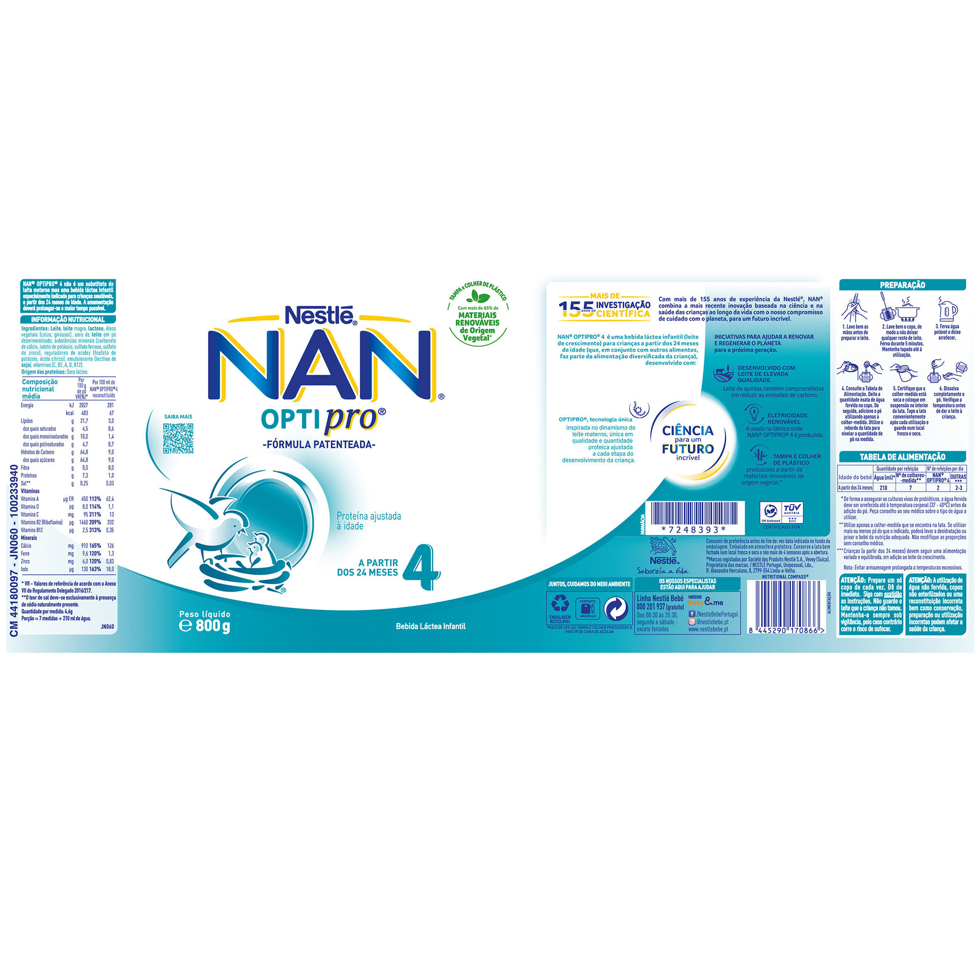 NAN Optipro 4 Leite em Pó Crescimento 800g
