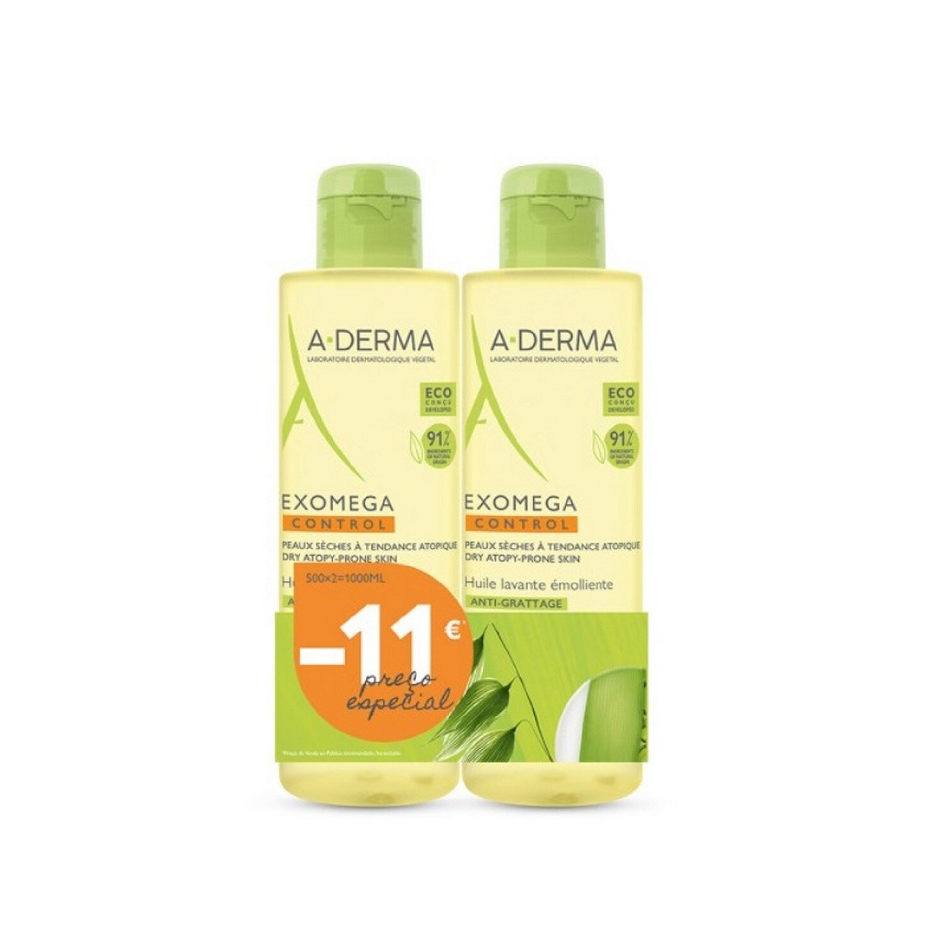 Duo Exomega Control Óleo Lavante Emoliante - 2x500 ml