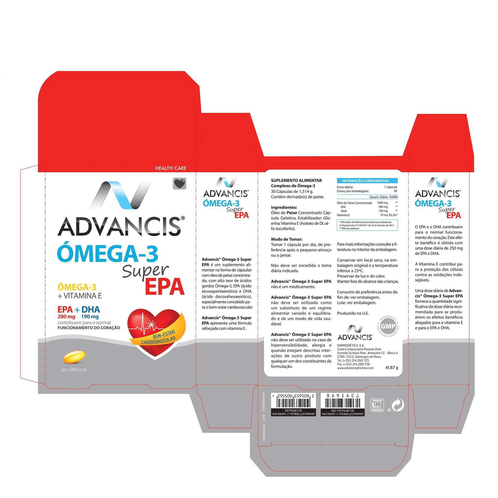 Advancis Ómega 3 Super EPA 30 cápsulas