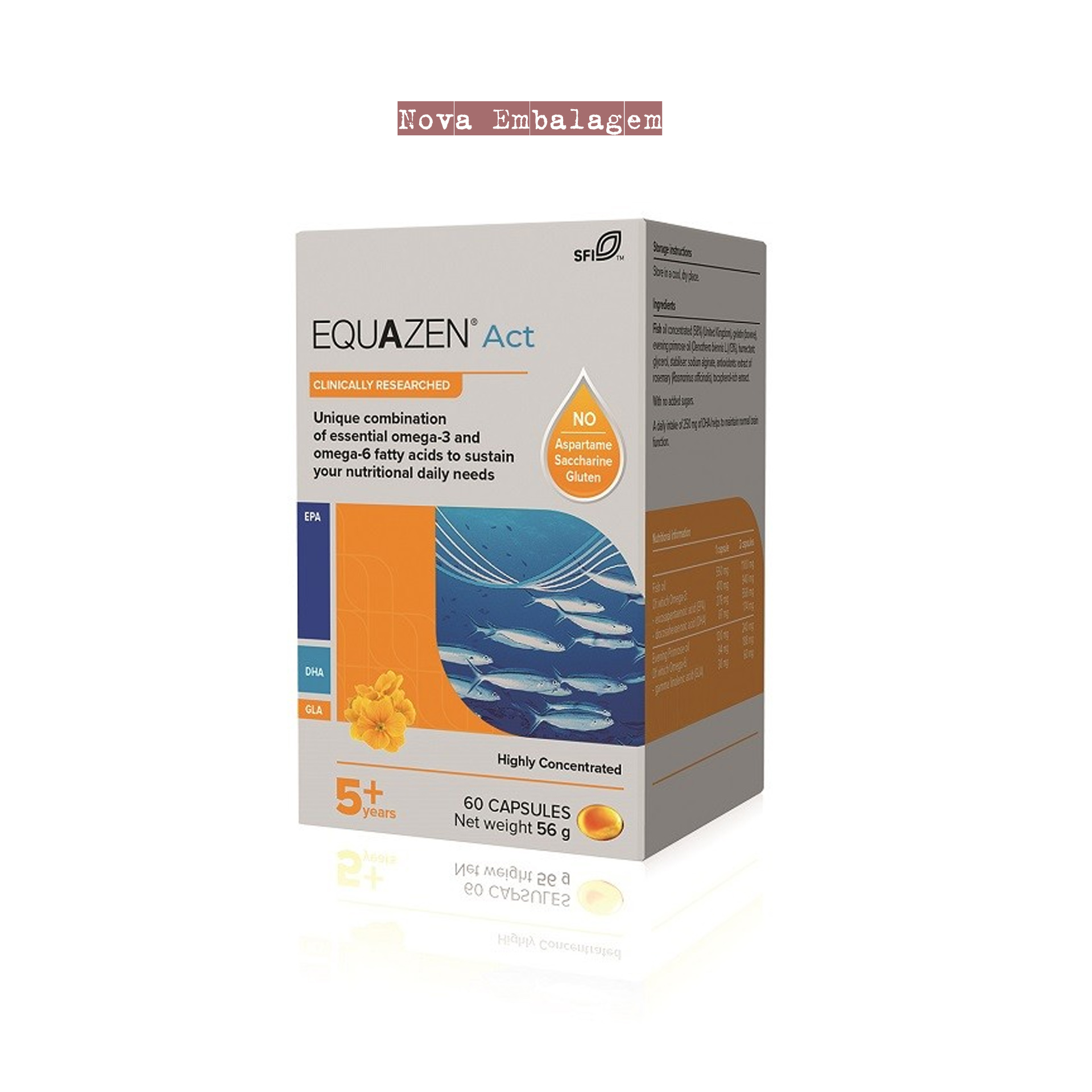 Equazen Ómega 3 e 6 Forte 60 cápsulas