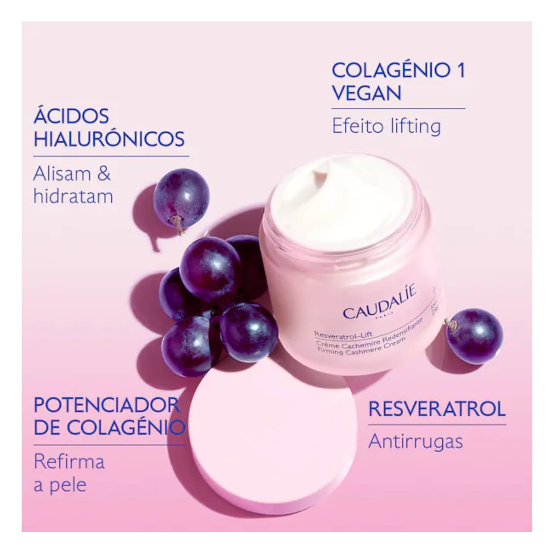 Caudalie Resveratrol Lift Creme Caxemira Redensificador Recarga 50ml