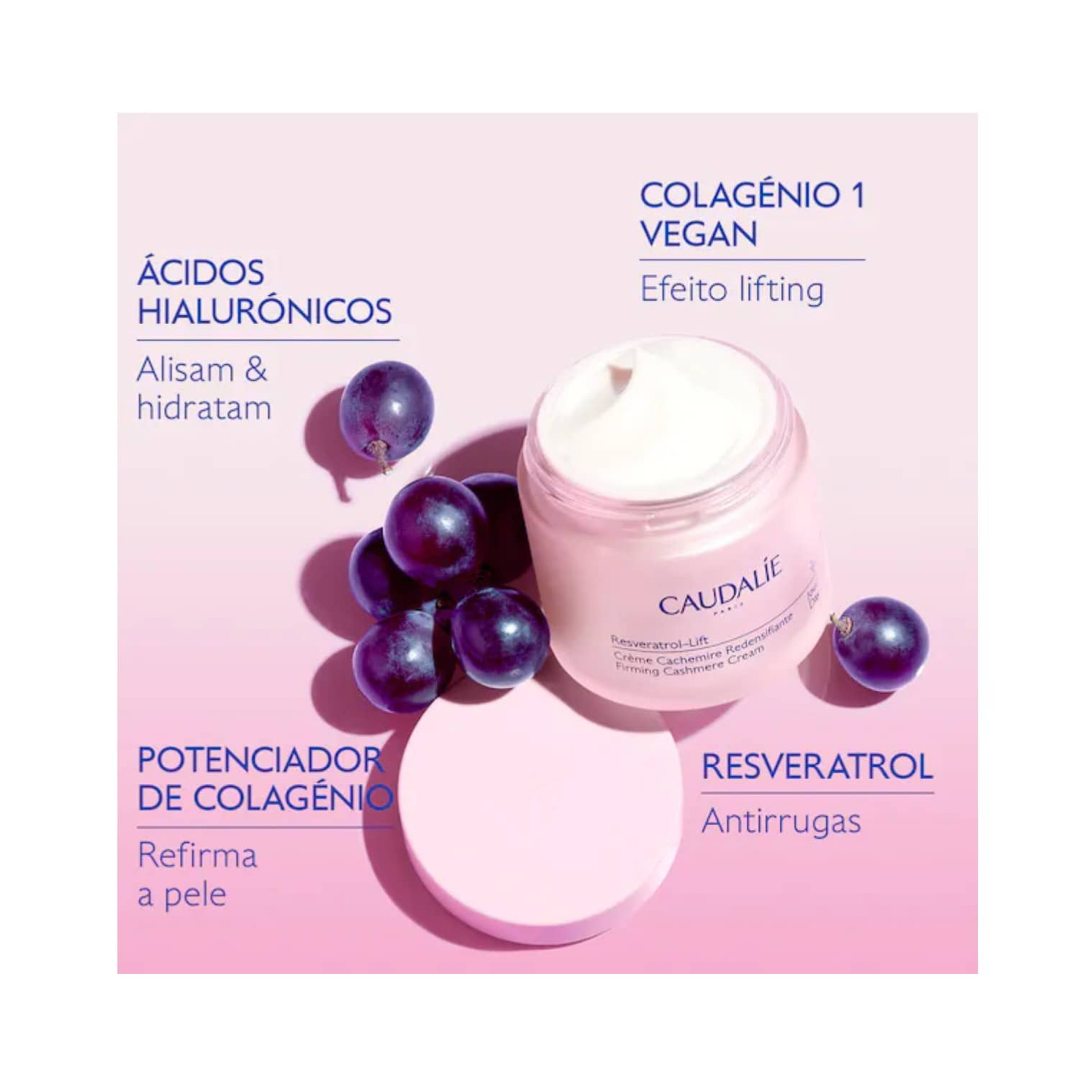 Caudalie Resveratrol Lift Creme Caxemira Redensificador 50ml