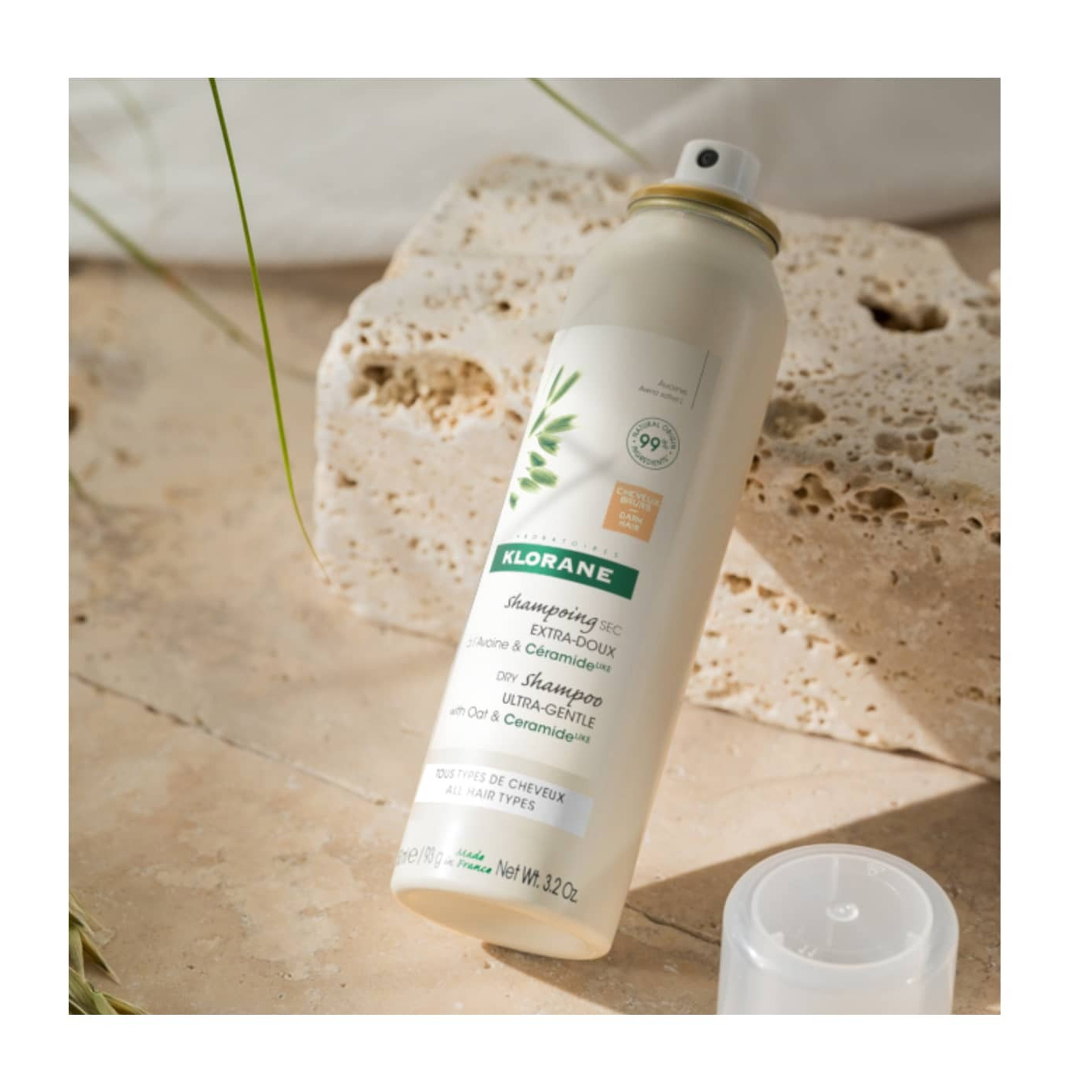 Klorane Leite de Aveia e Ceramida Shampoo Seco Cabelos Castanhos 150ml