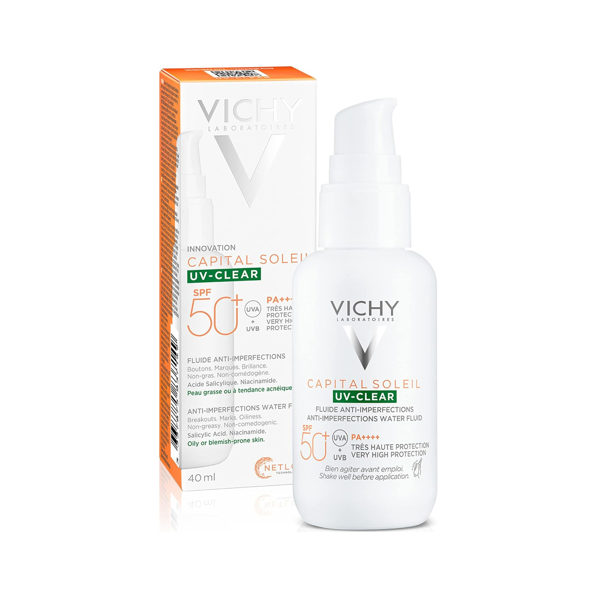 Vichy Capital Soleil UV-Clear Fluido Aquoso Anti-Imperfeições SPF50+ 40ml