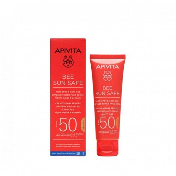 Apivita Bee Sun Safe Anti-Spot & Anti-Age Creme com Cor SPF50 50ml