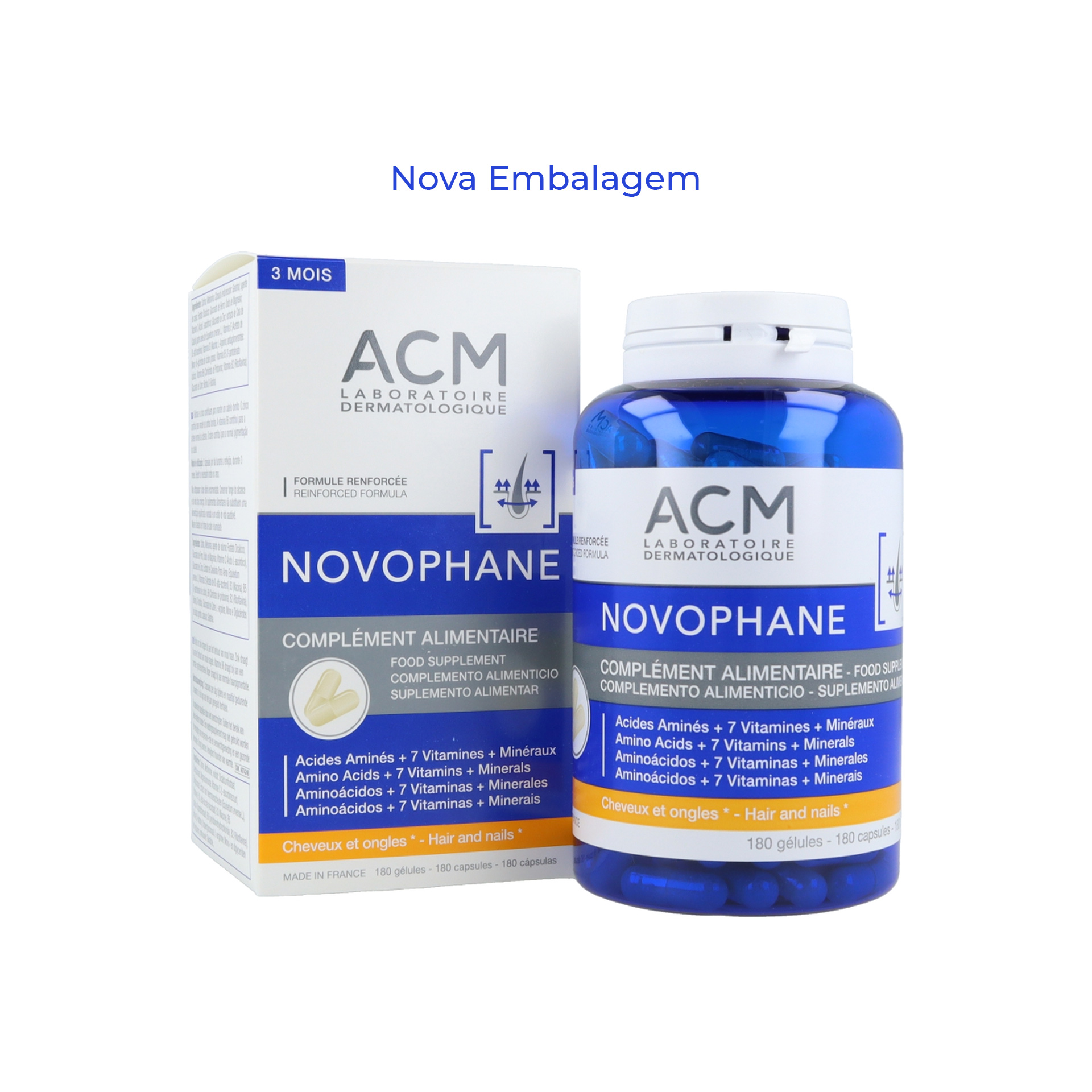 Novophane Cabelo e Unhas 180 Cápsulas