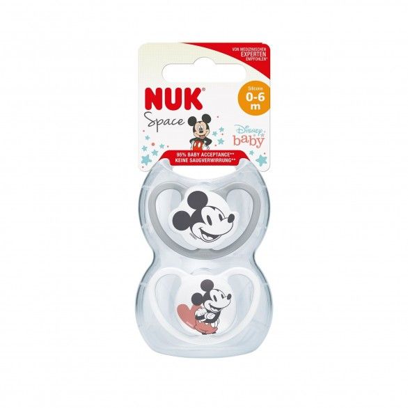 Nuk Space 2 Chupetas Silicone Disney Mickey 0-6 Meses