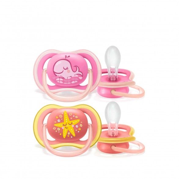 Philips Avent Pack 2 Chupetas Ultra Air Deco 6-18M Rosa