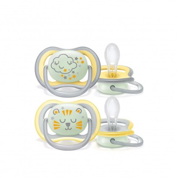 Philips Avent 2 Chupetas Ultra Air Night +18M Amarelo