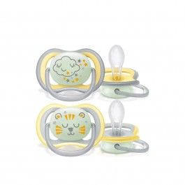 Philips Avent 2 Chupetas Ultra Air Night +18M Amarelo