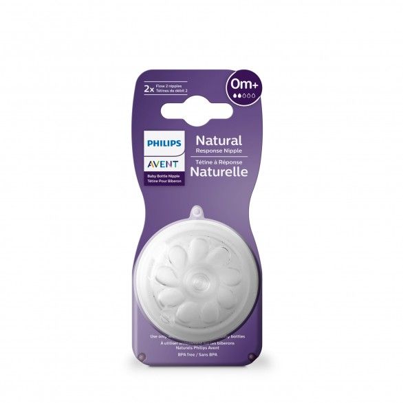 Philips Avent Tetina T2 Fix Lento 0M+ 2 Unidades Nat Response