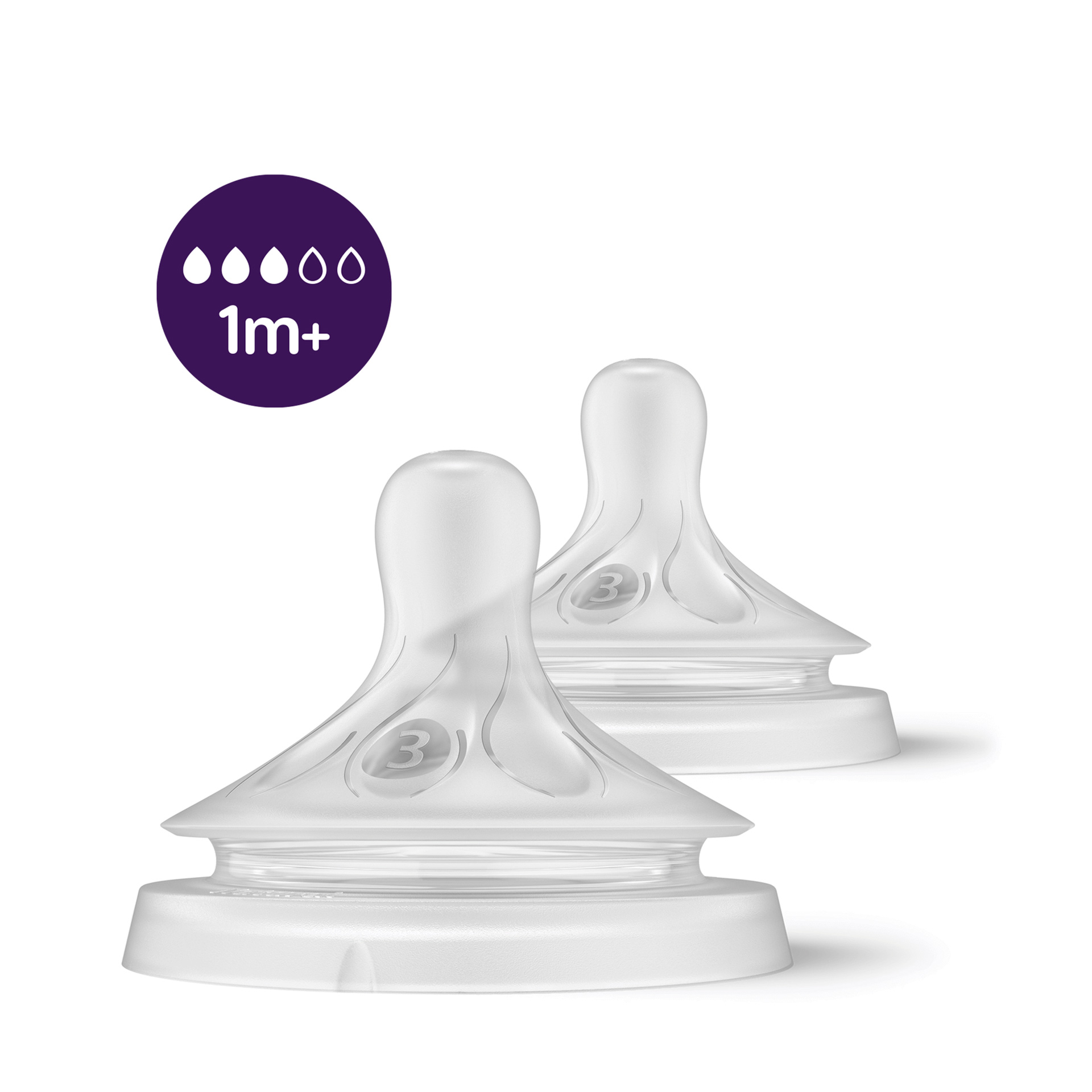 Philips Avent Tetina T3 Fix Médio 1M+ 2 Unidades Nat Response